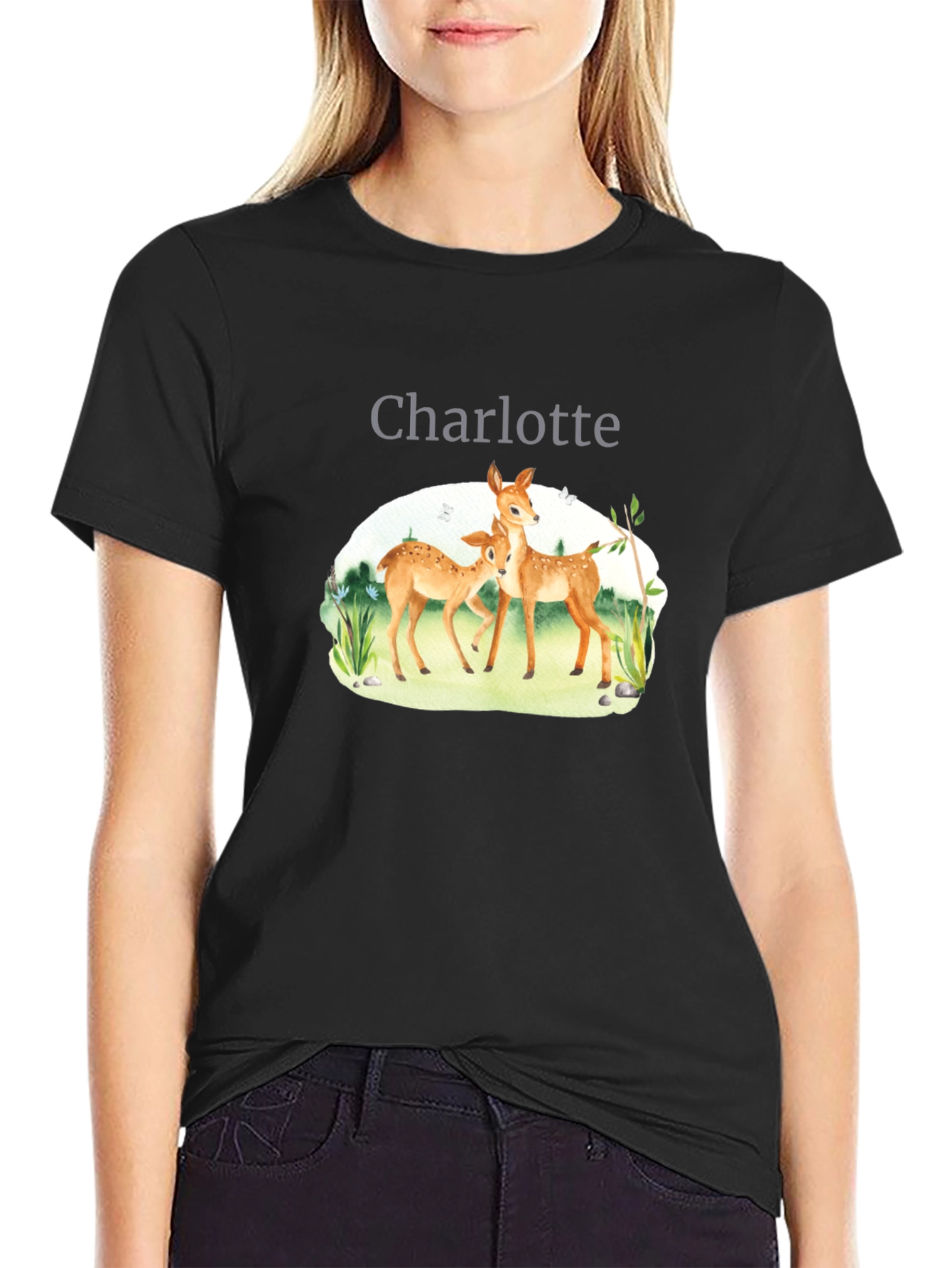 Personalized Deer Family T-Shirt - Charlotte