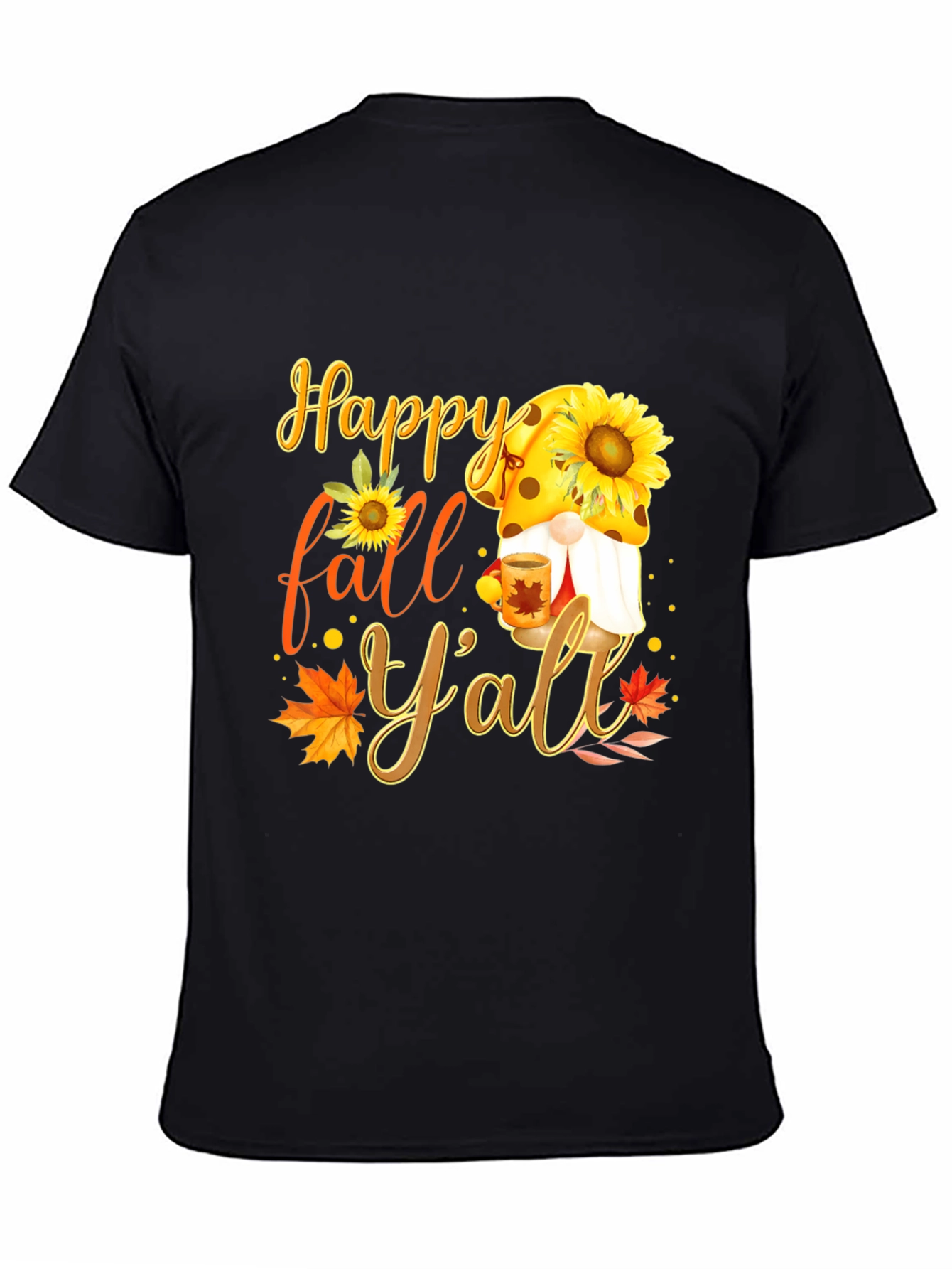 Happy Fall Yall T-Shirt with Gnome and Sunflower