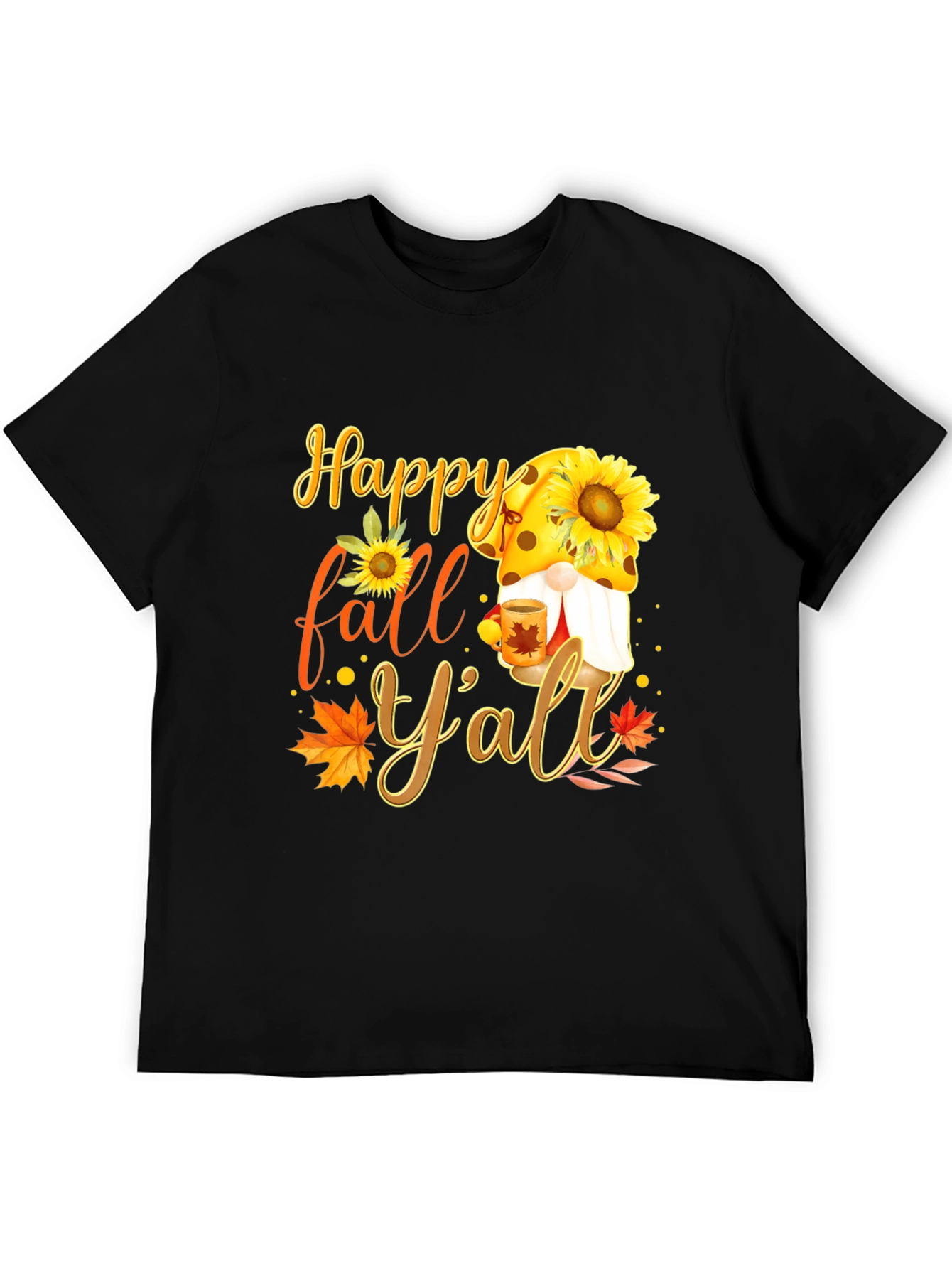 Happy Fall Yall T-Shirt with Gnome and Sunflower