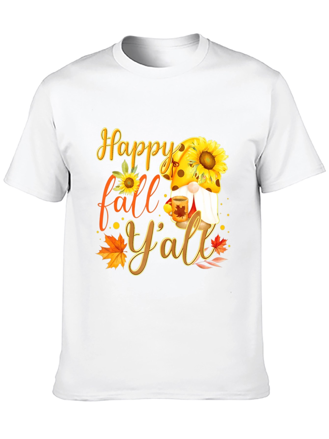Happy Fall Yall T-Shirt with Gnome and Sunflower