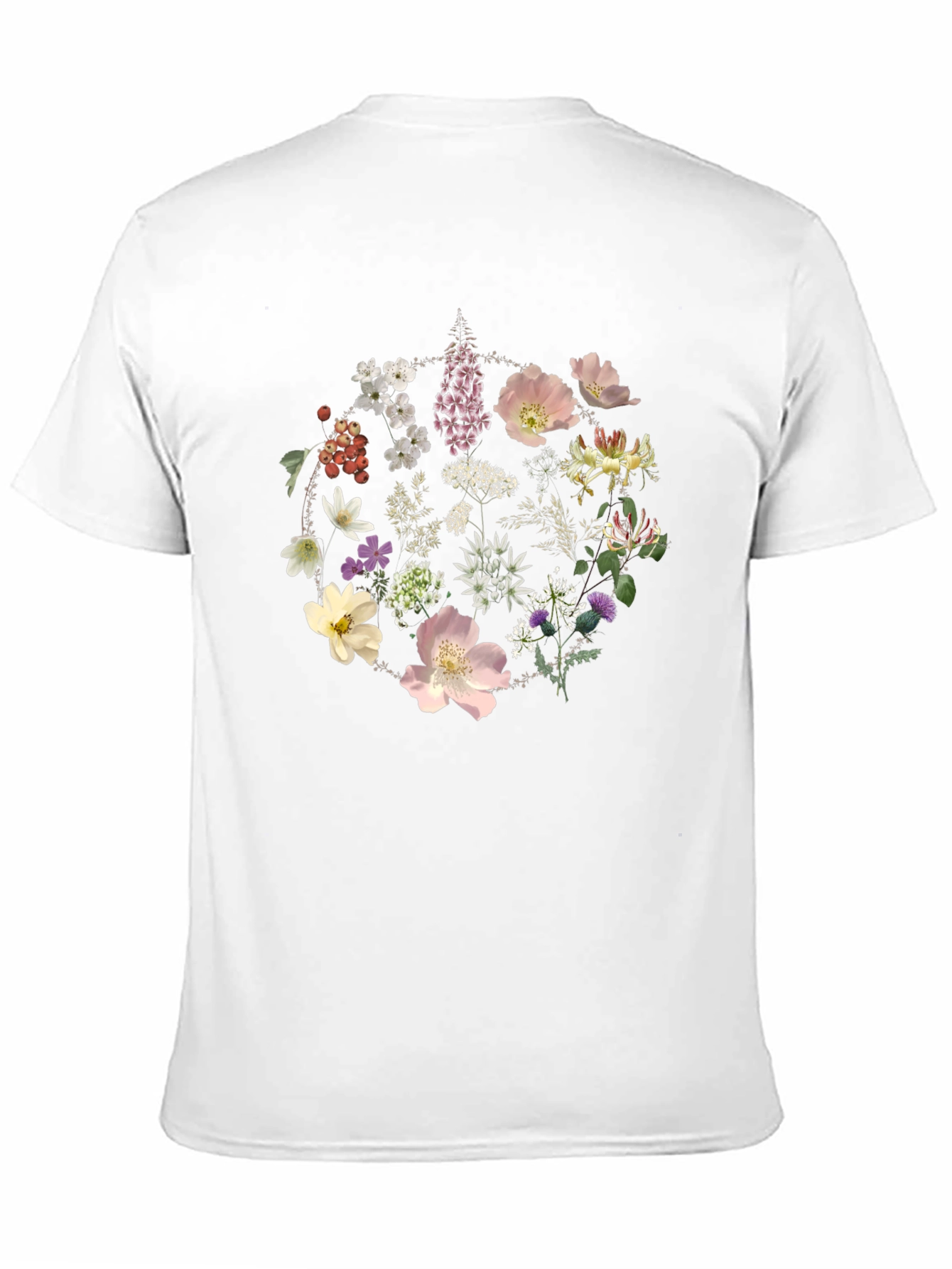 Floral Circle Graphic Tee - Stylish Black T-Shirt