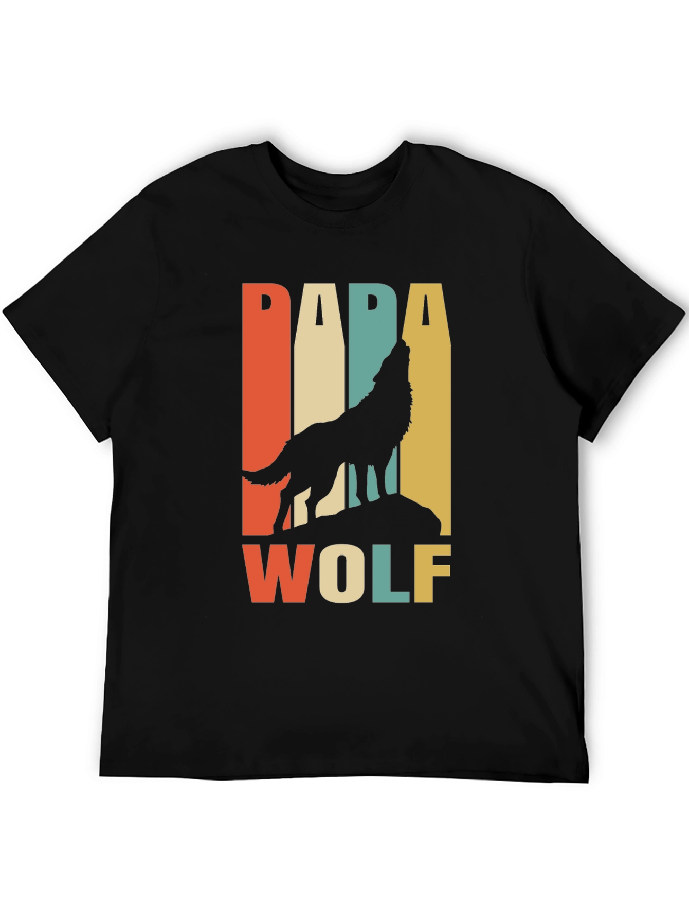 Retro Papa Wolf Graphic Tee - Fathers Day Gift