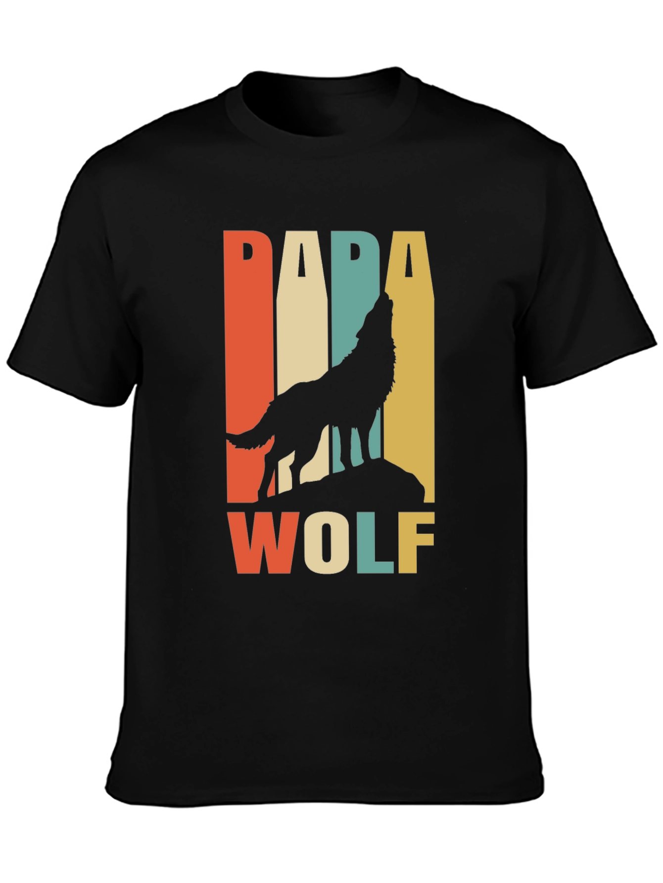 Retro Papa Wolf Graphic Tee - Fathers Day Gift