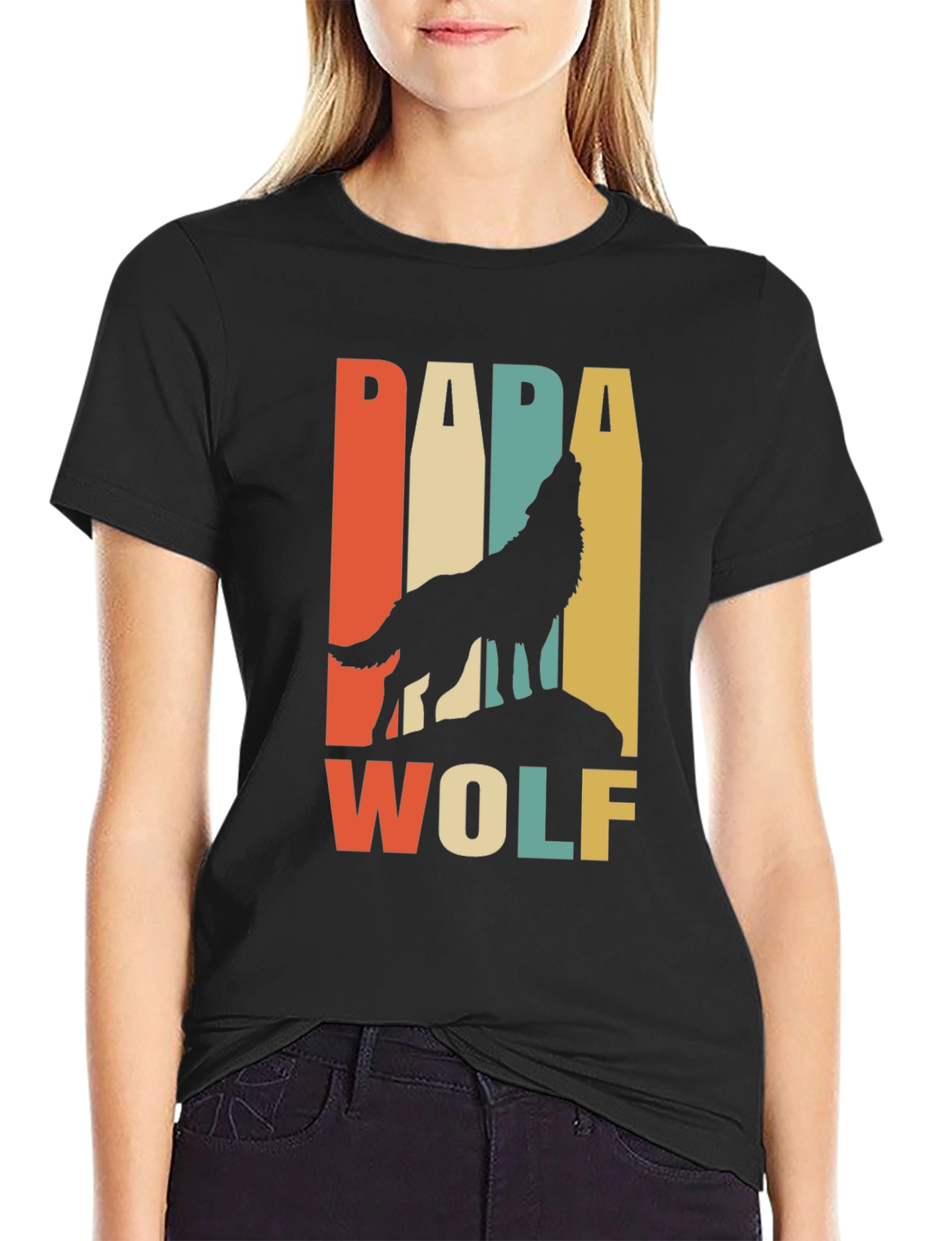 Retro Papa Wolf Graphic Tee - Fathers Day Gift