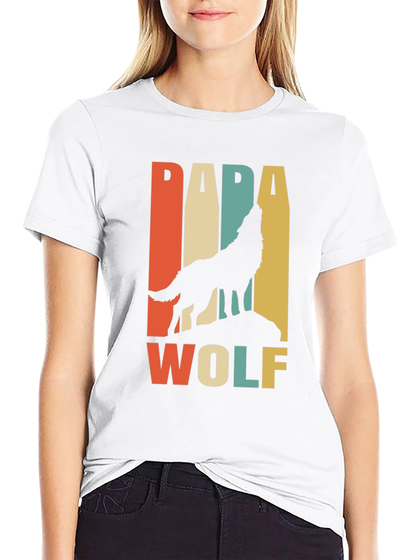 Retro Papa Wolf Graphic Tee - Fathers Day Gift
