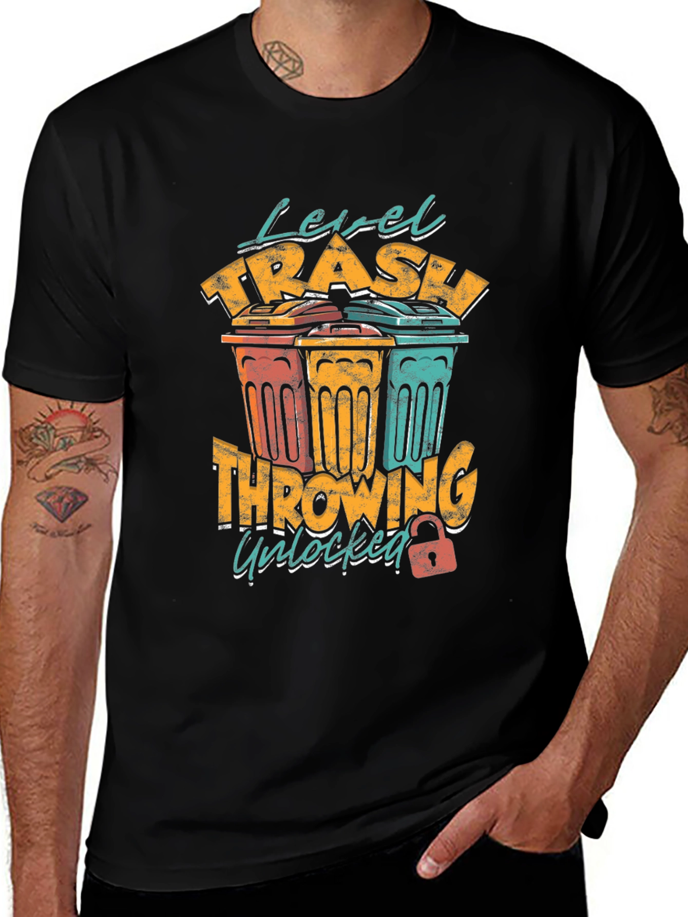 Level Trash Throwing Unlocked Mens Graphic Tee