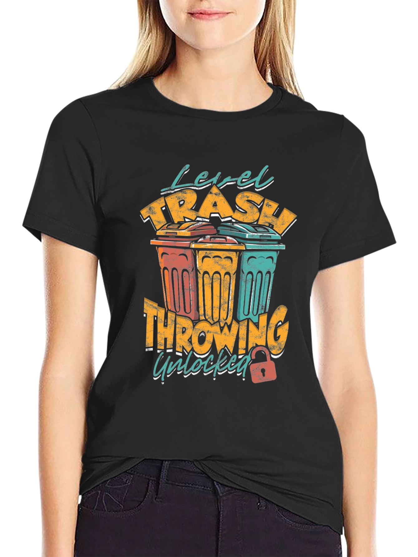 Level Trash Throwing Unlocked Mens Graphic Tee