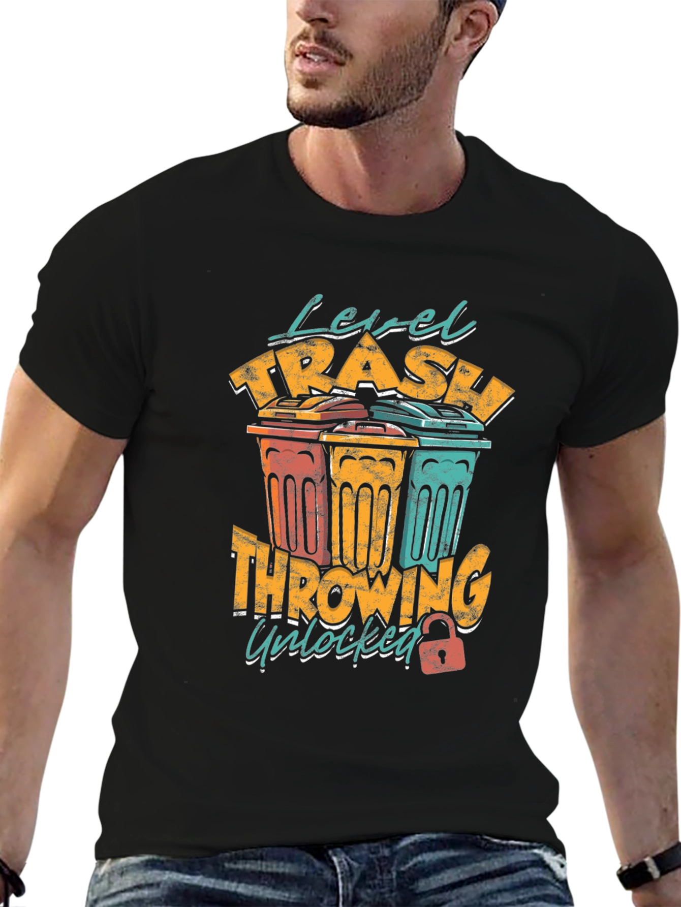 Level Trash Throwing Unlocked Mens Graphic Tee