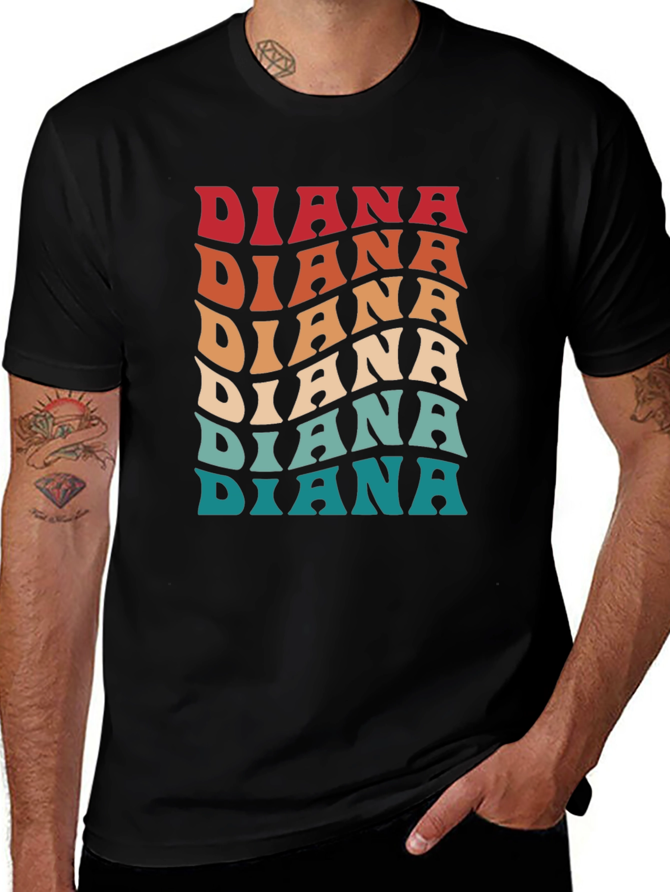 Retro Diana T-Shirt - Personalized Groovy Style
