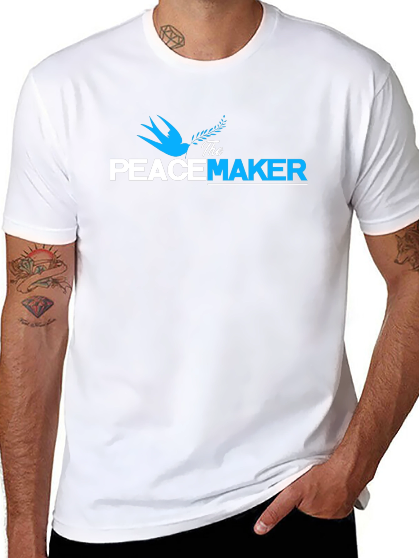 The Peacemaker Graphic Print Crew Neck T-Shirt
