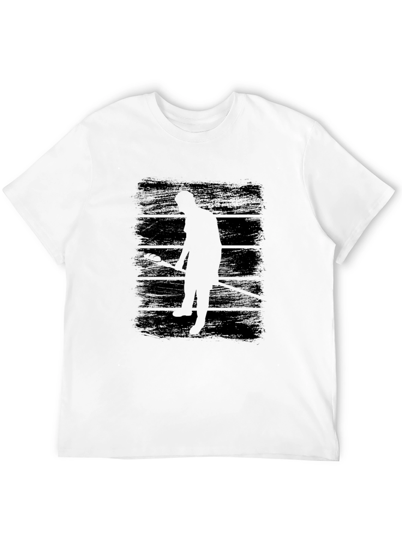 Lacrosse Player Silhouette Black Graphic Tee