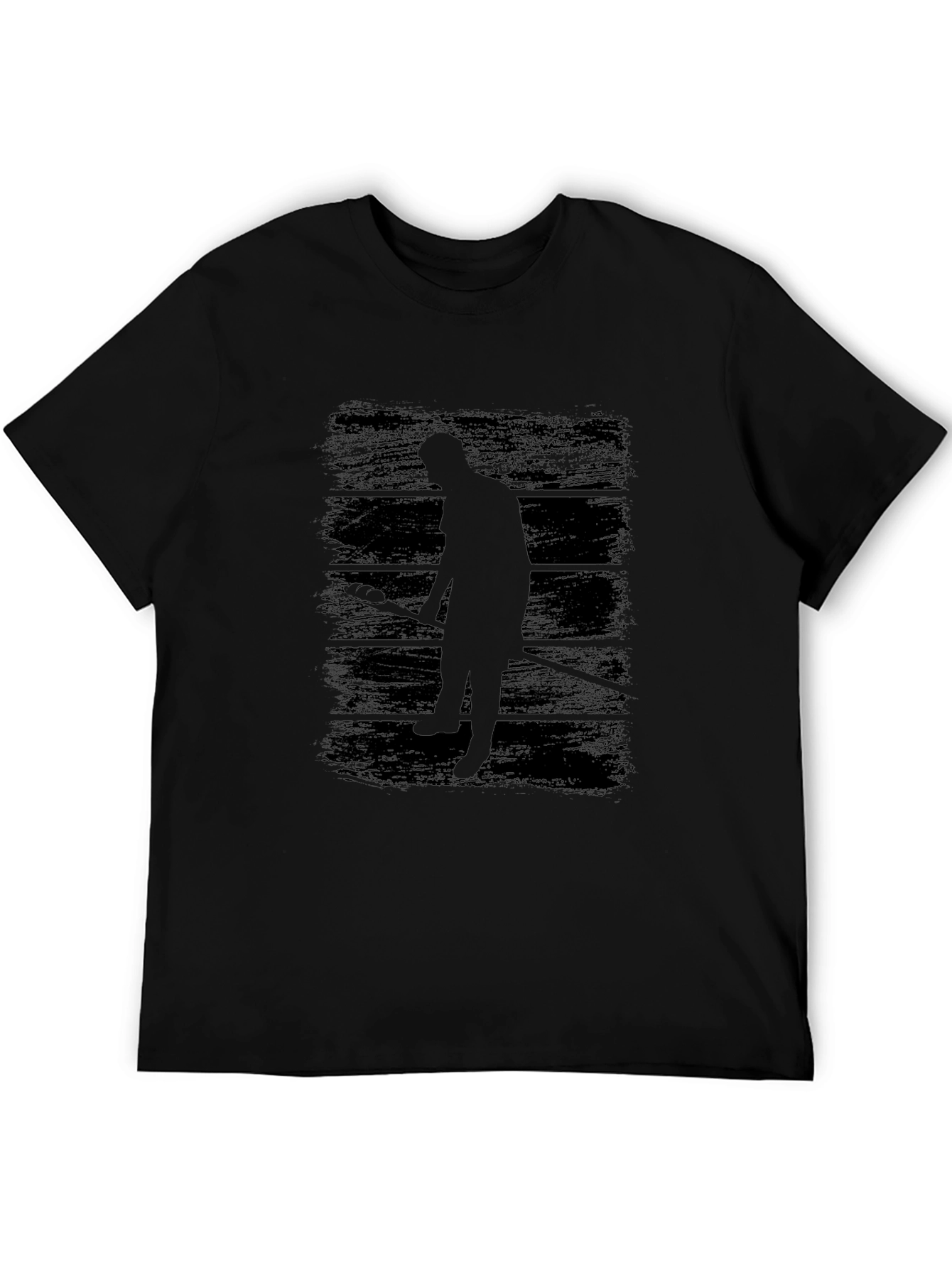 Lacrosse Player Silhouette Black Graphic Tee