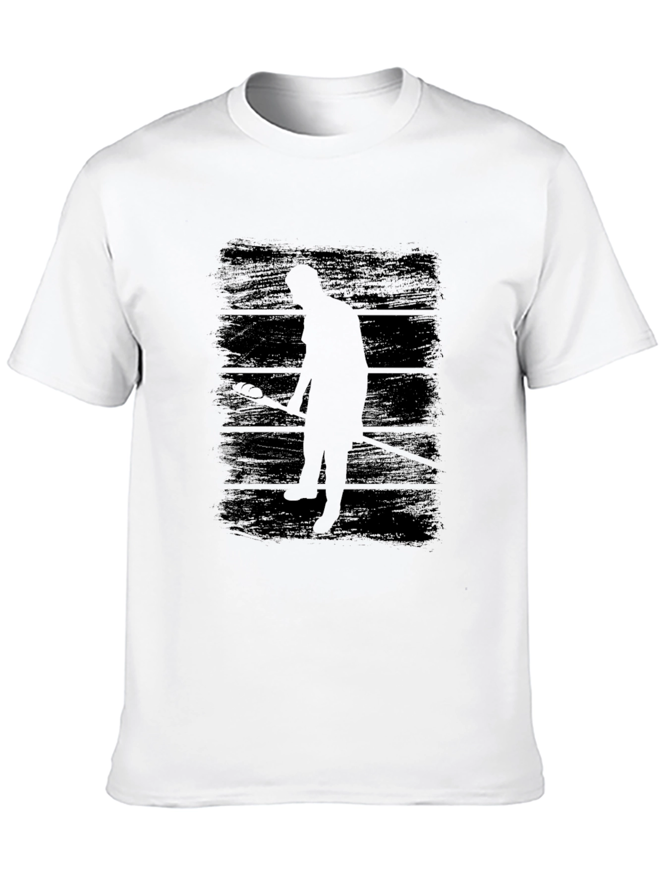 Lacrosse Player Silhouette Black Graphic Tee