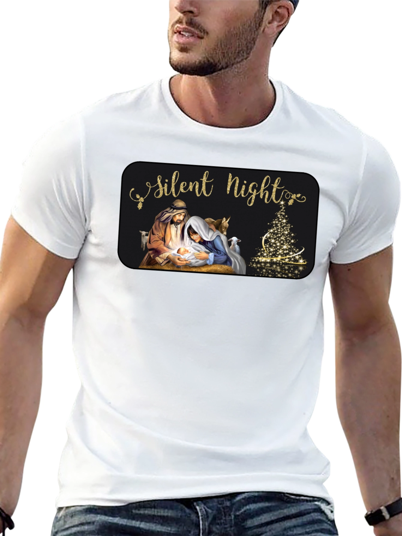 Silent Night Nativity Scene Christmas T-Shirt