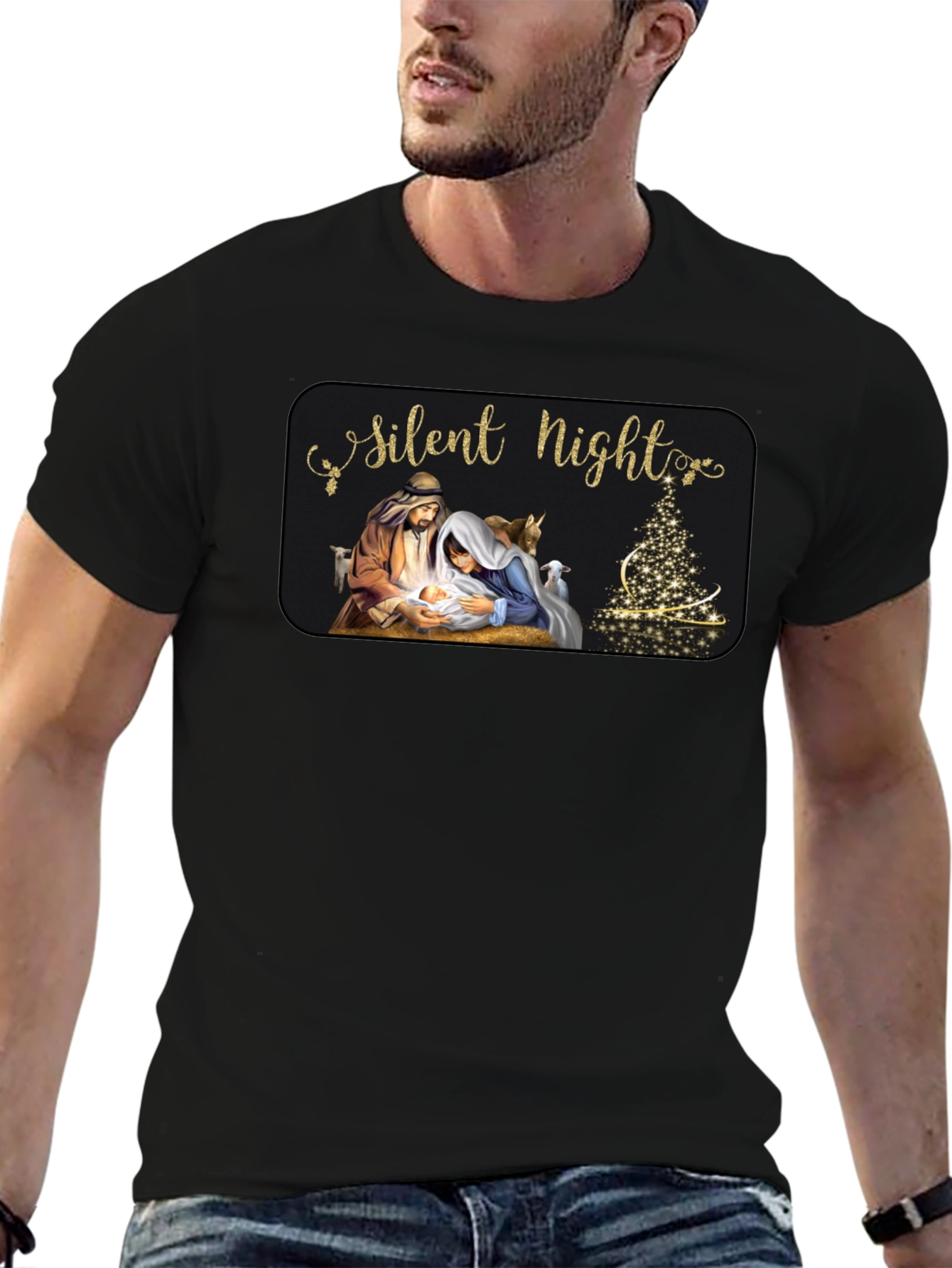 Silent Night Nativity Scene Christmas T-Shirt