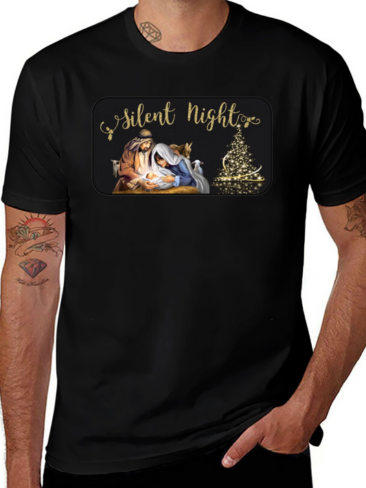 Silent Night Nativity Scene Christmas T-Shirt
