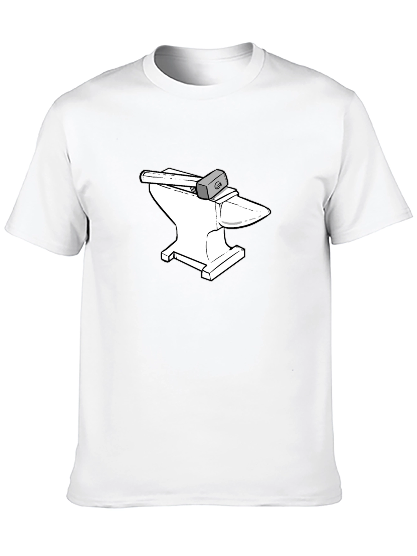 Anvil and Hammer Graphic Tee - Black Cotton T-Shirt