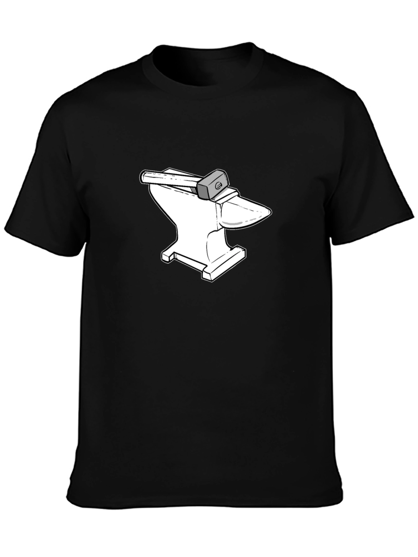 Anvil and Hammer Graphic Tee - Black Cotton T-Shirt