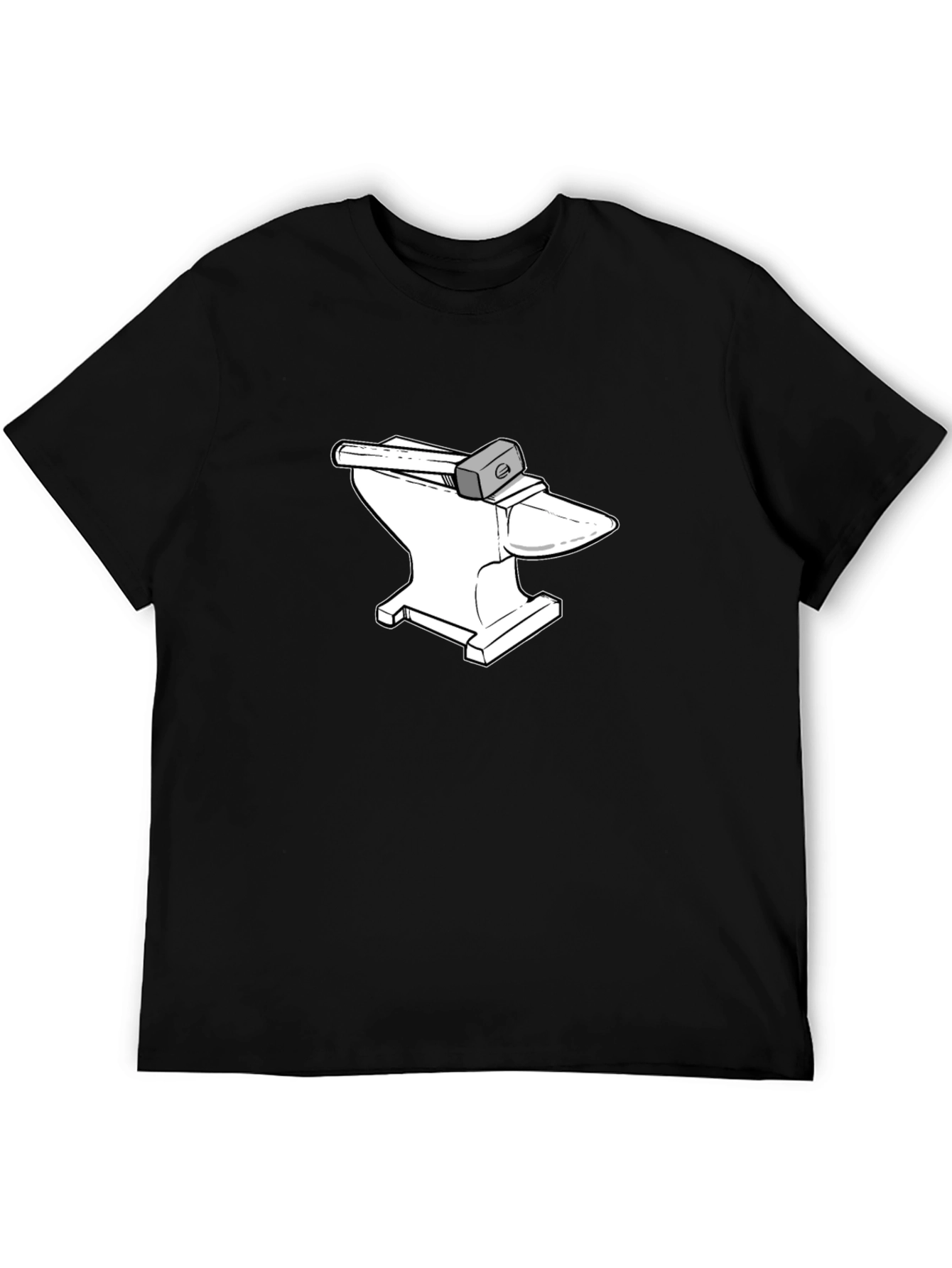 Anvil and Hammer Graphic Tee - Black Cotton T-Shirt