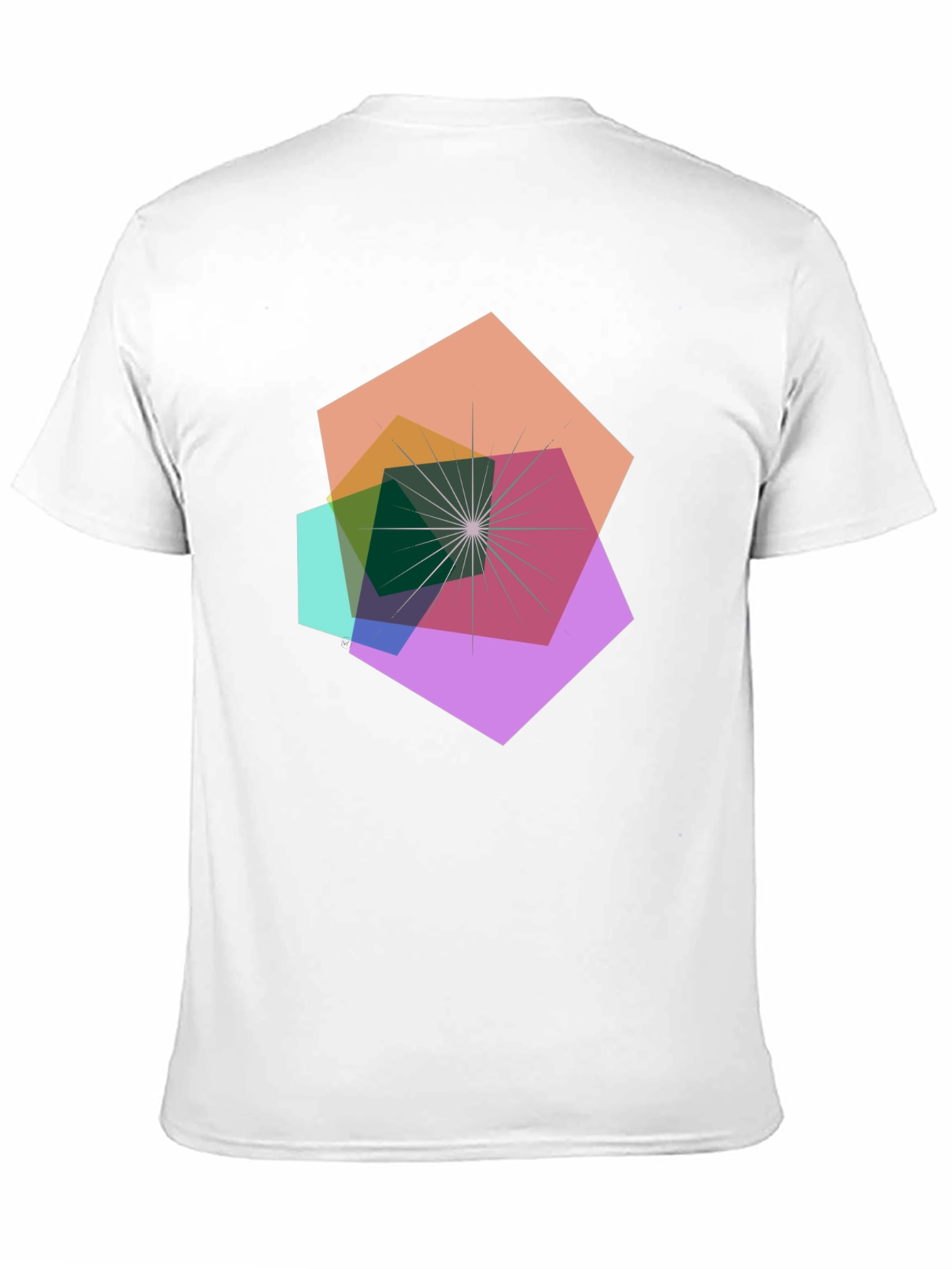 Geometric Abstract Design Black T-Shirt