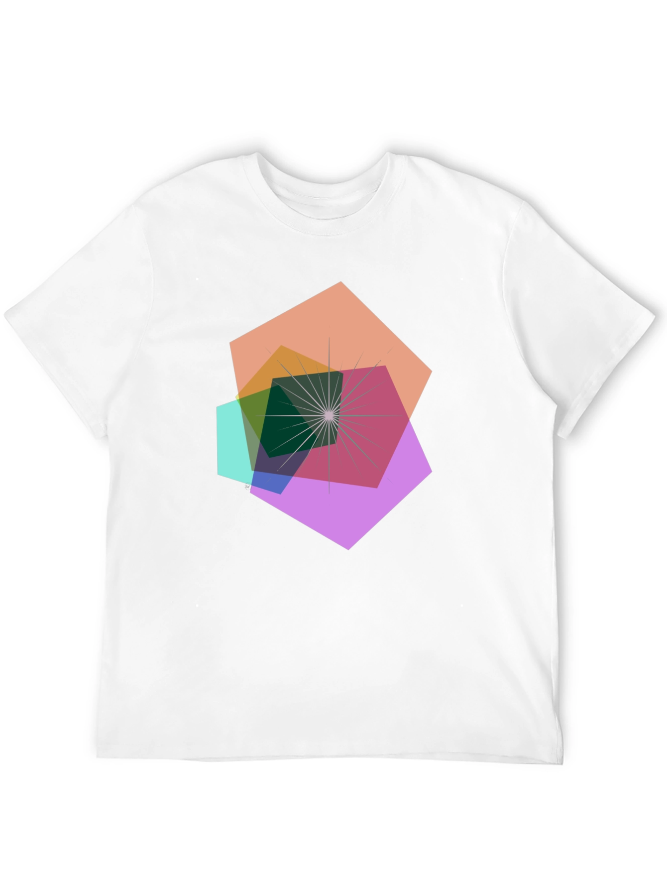 Geometric Abstract Design Black T-Shirt