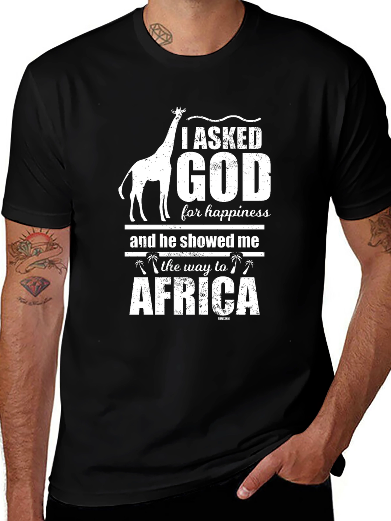 I Asked God For Happiness Africa T-Shirt