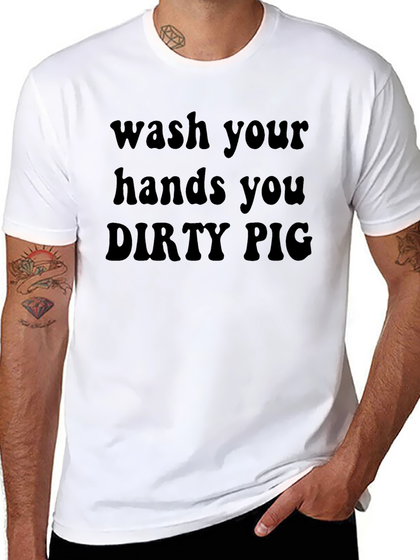 Wash Your Hands Dirty Pig Graphic Tee