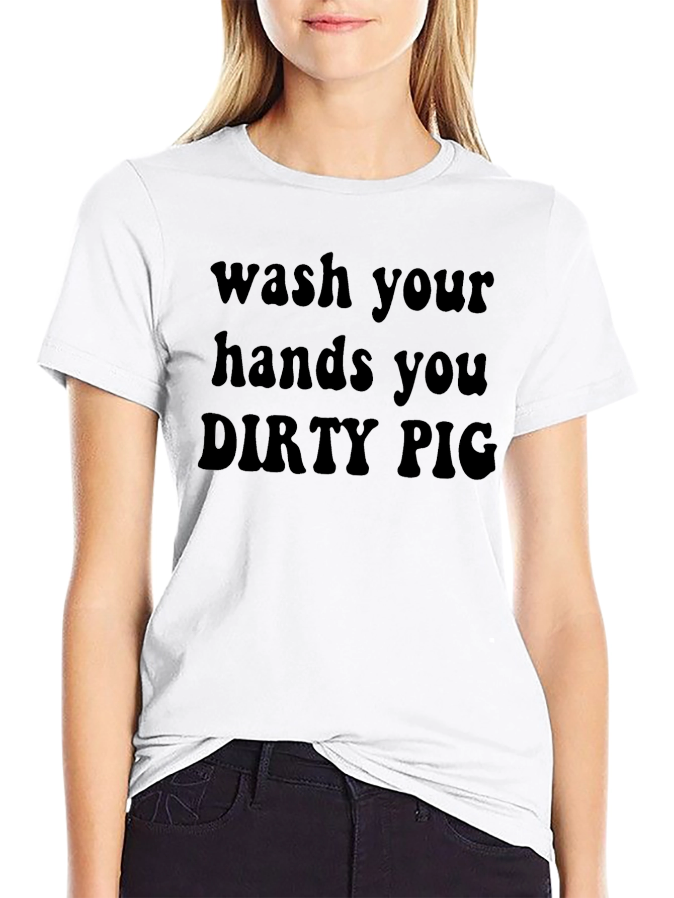 Wash Your Hands Dirty Pig Graphic Tee