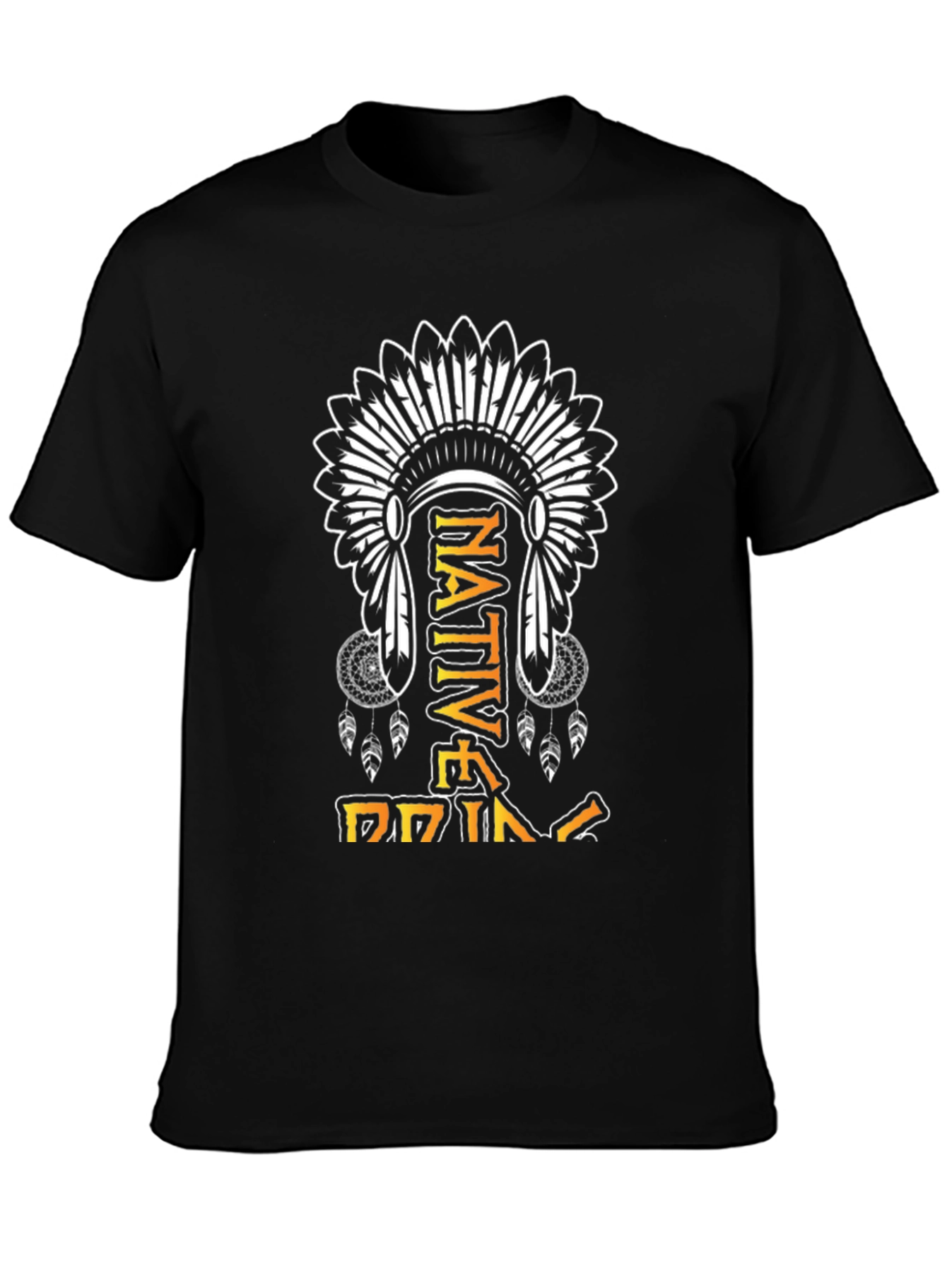 Native Pride Graphic Tee - Indigenous Headdress Design