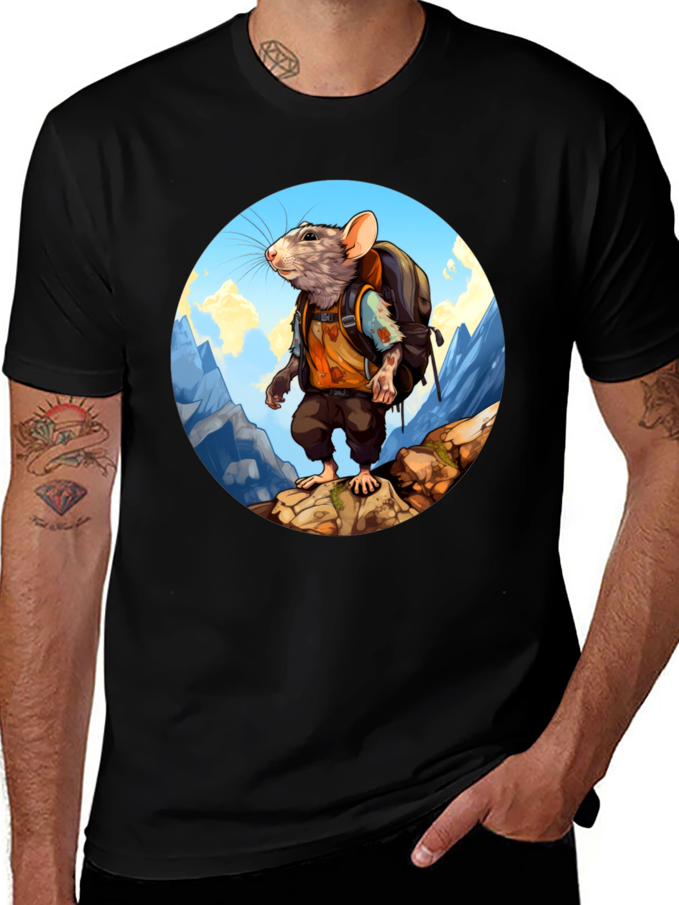Rat Hiking T-Shirt - Adventurous Animal Tee