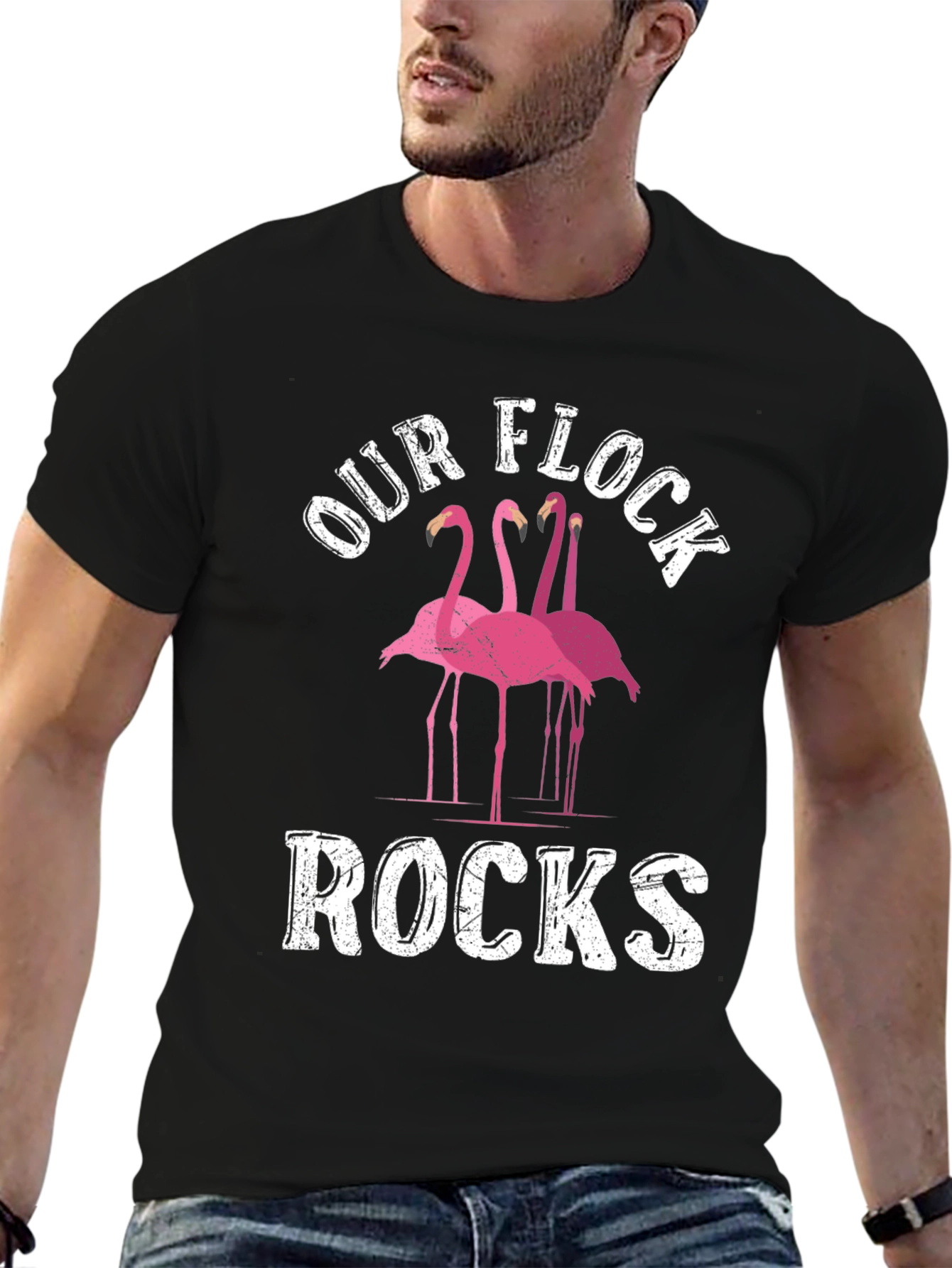 Our Flock Rocks Flamingo Graphic Tee