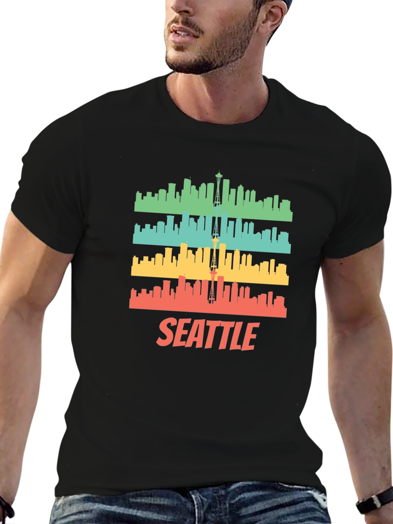 Seattle Skyline Graphic T-Shirt