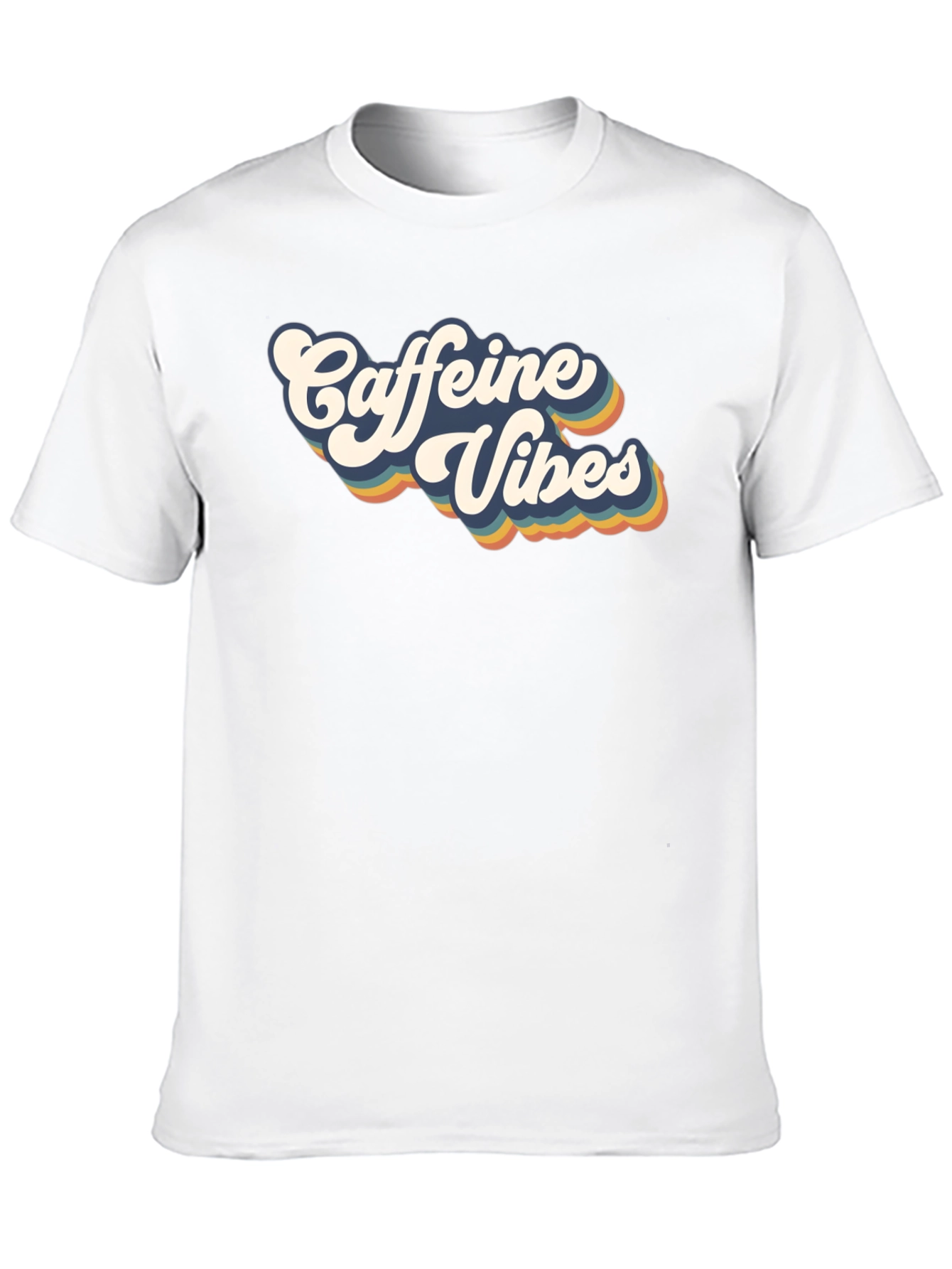 Caffeine Vibes Retro Graphic Tee - Black Cotton T-Shirt