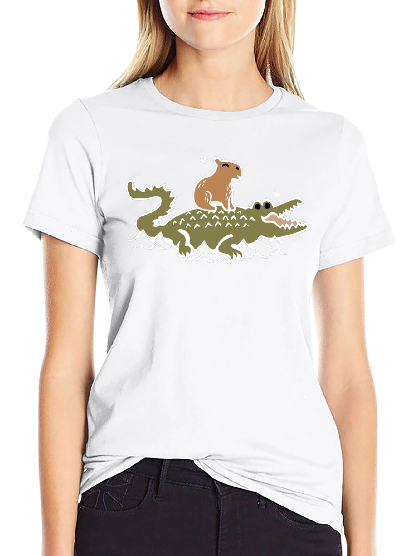 Capybara and Crocodile T-Shirt - Funny Graphic Tee