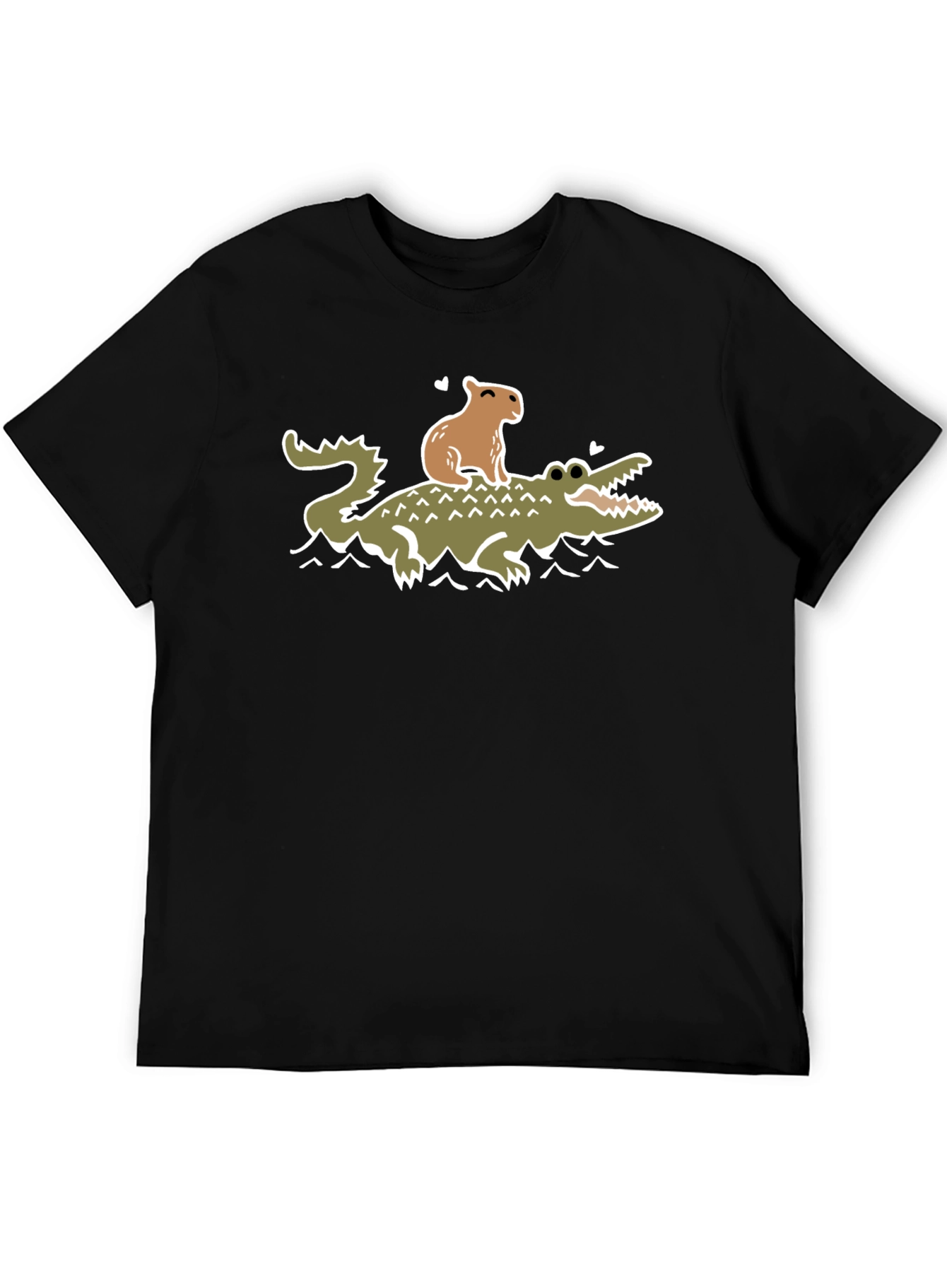 Capybara and Crocodile T-Shirt - Funny Graphic Tee