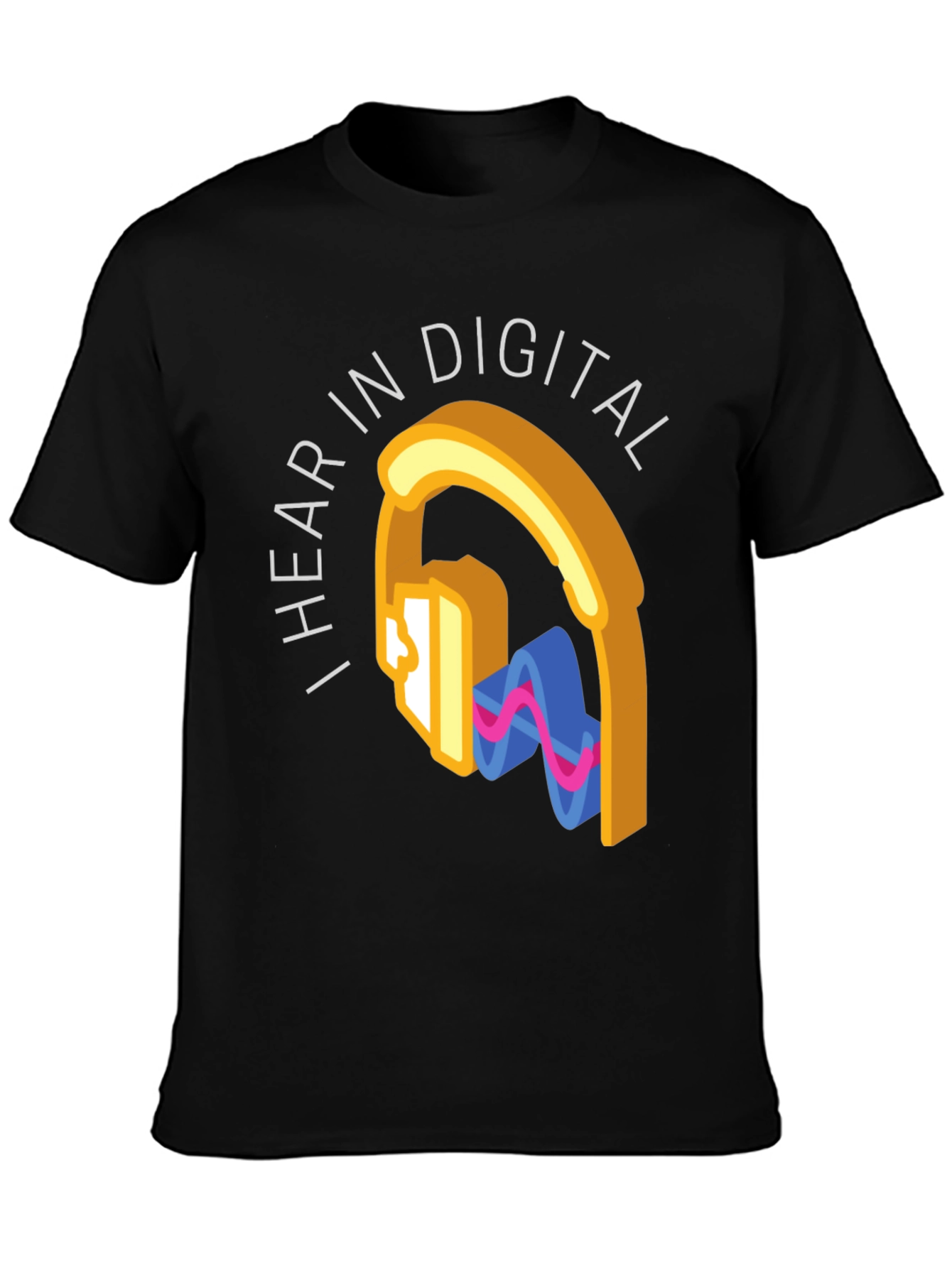 I Hear In Digital Graphic Tee - Black