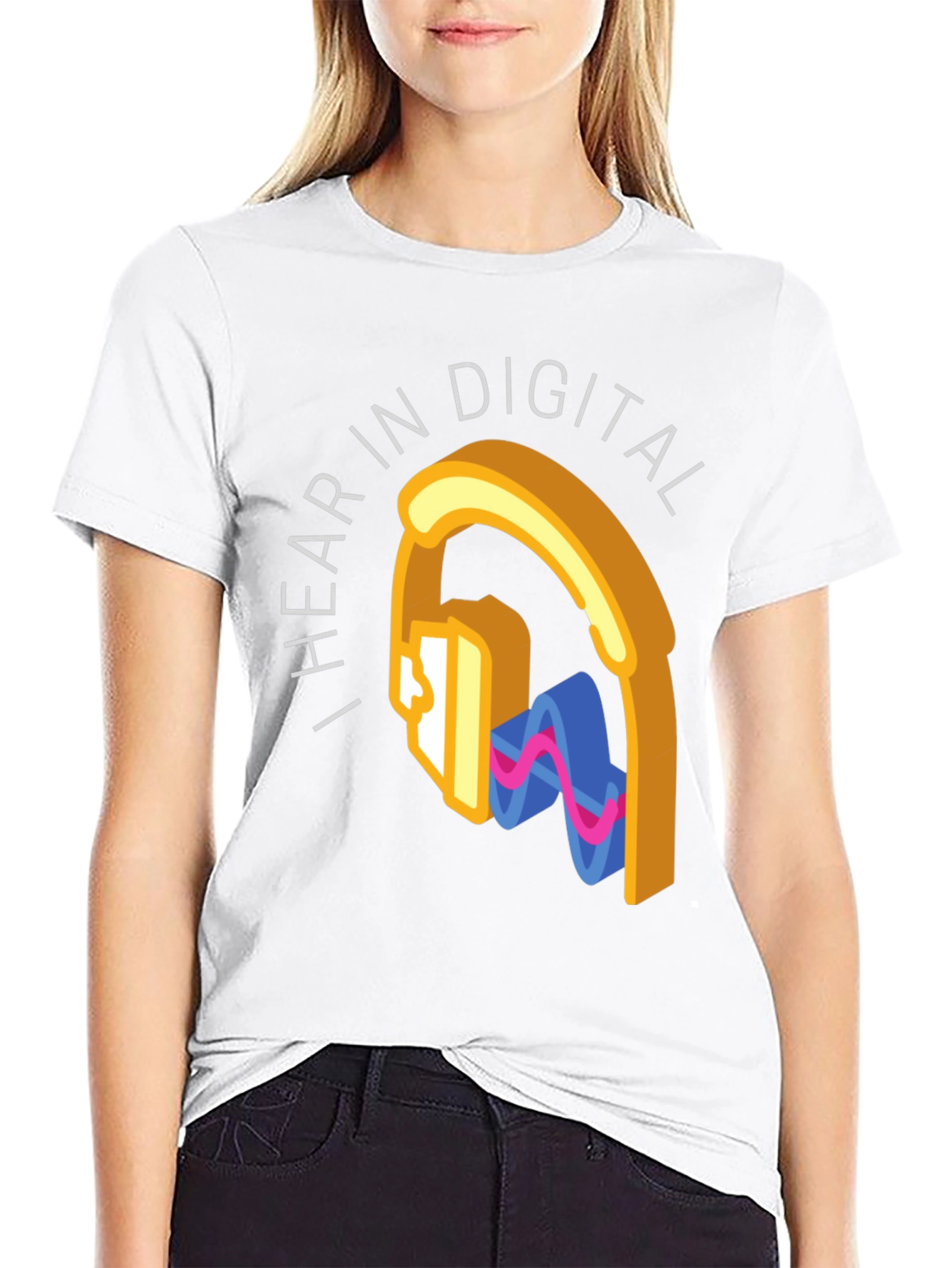 I Hear In Digital Graphic Tee - Black
