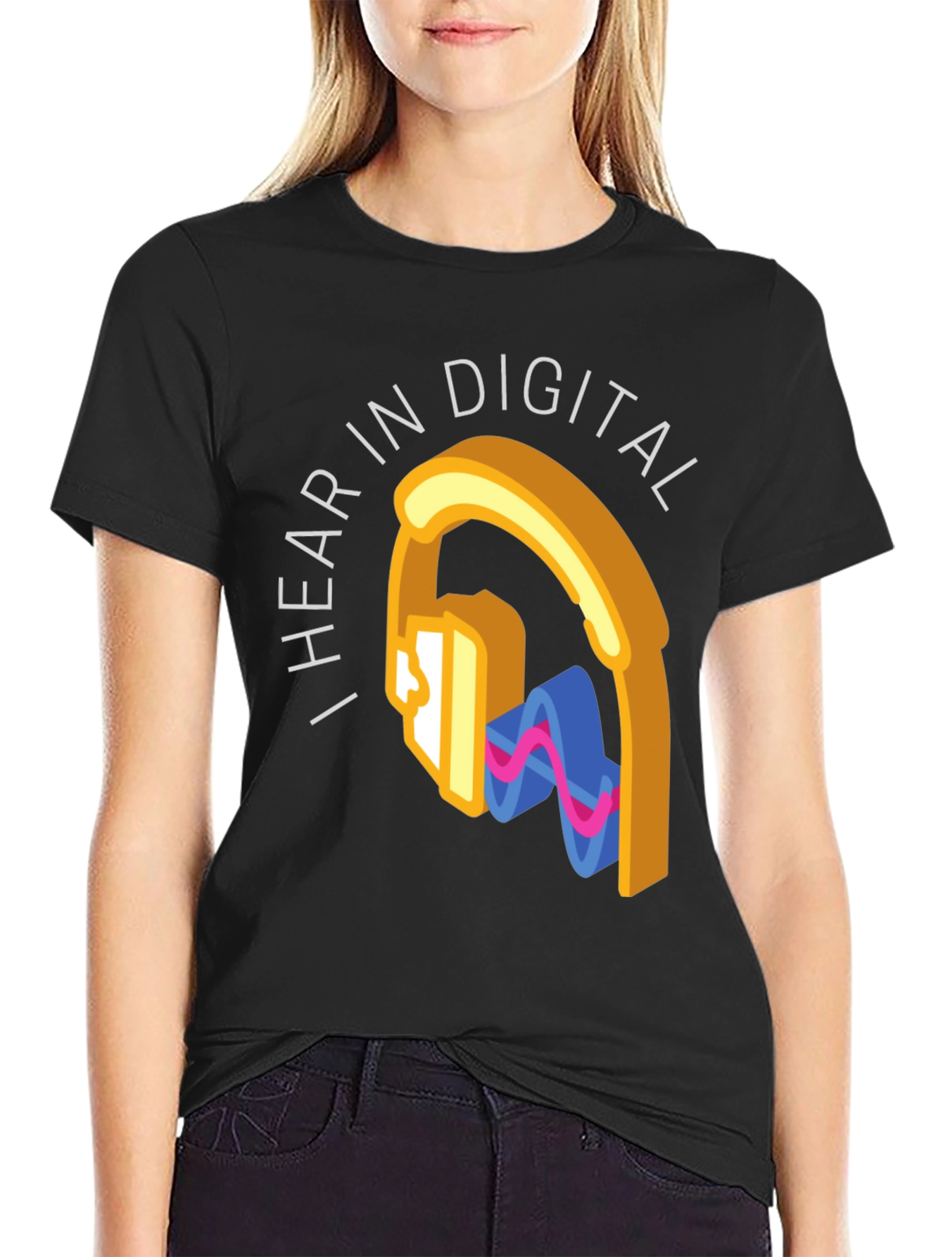I Hear In Digital Graphic Tee - Black