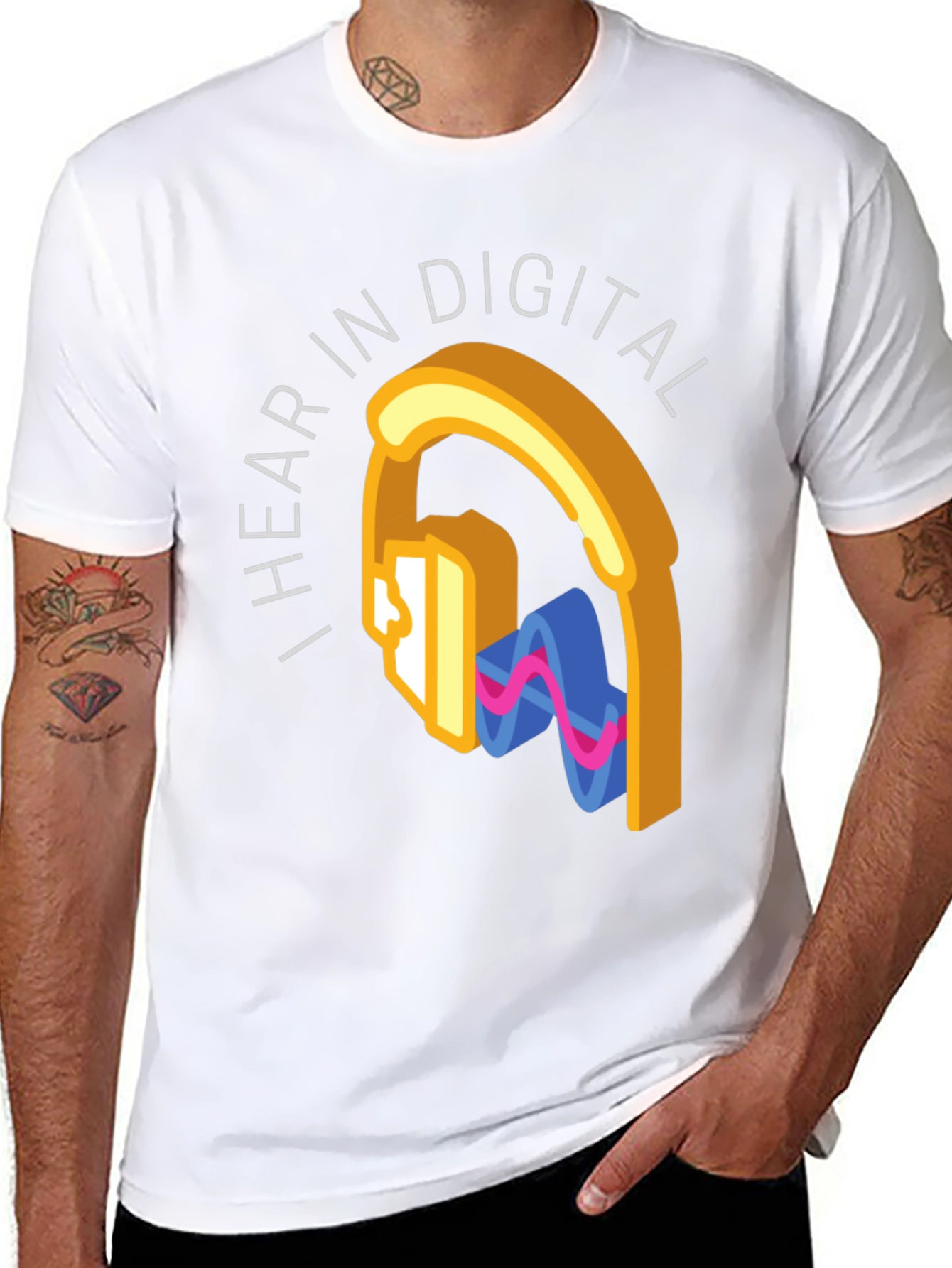 I Hear In Digital Graphic Tee - Black
