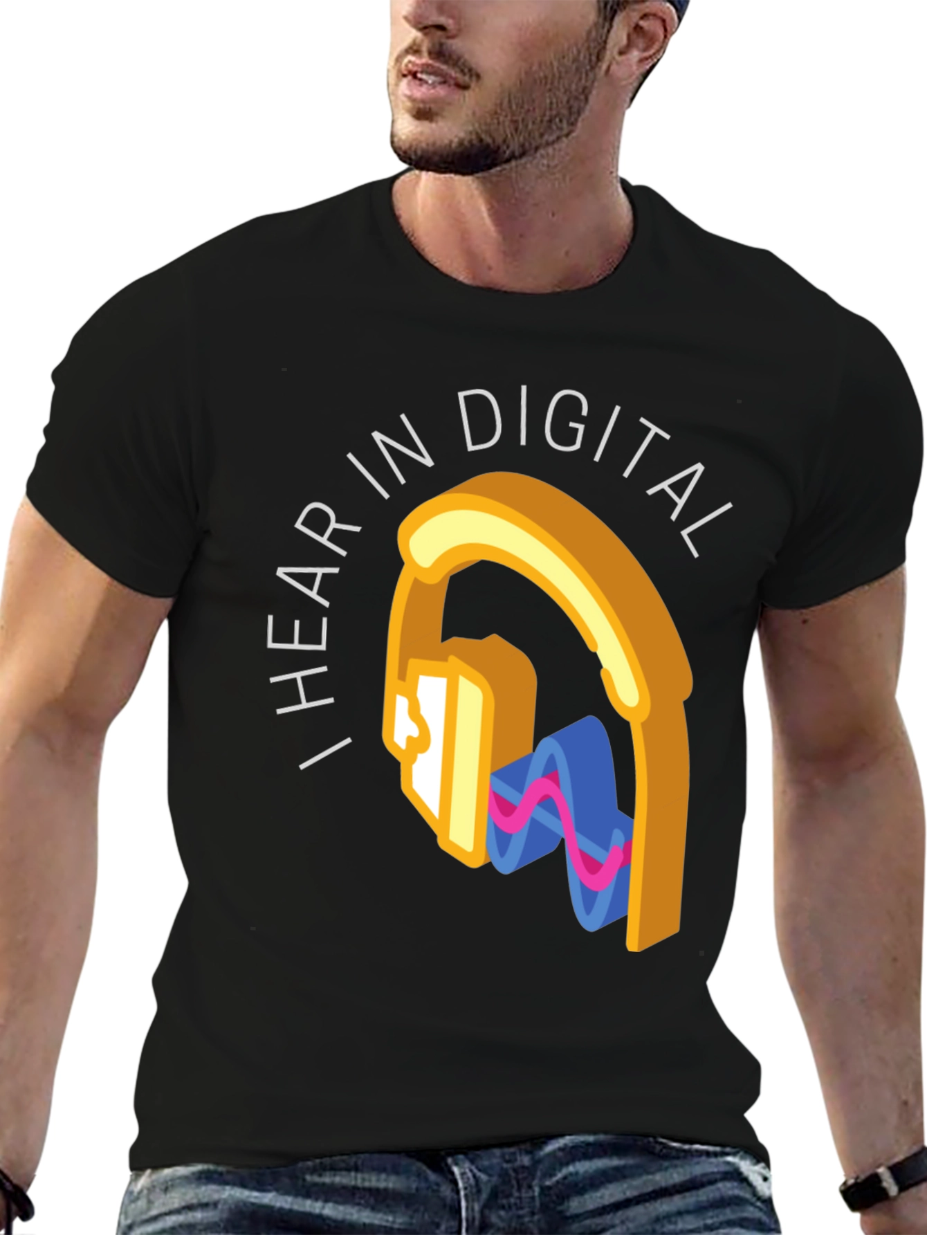 I Hear In Digital Graphic Tee - Black