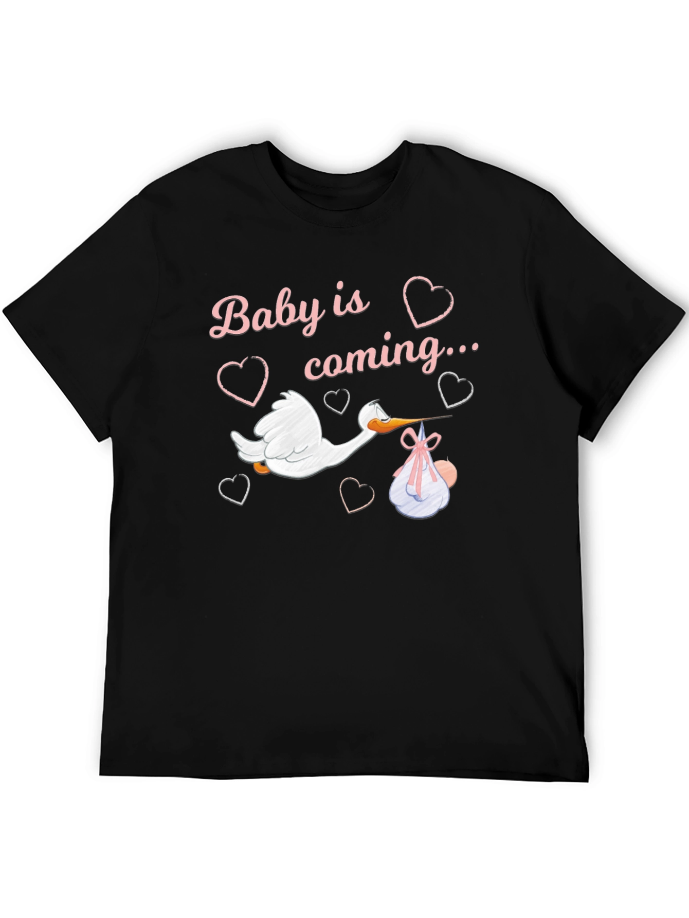 Baby is Coming Stork Graphic T-Shirt