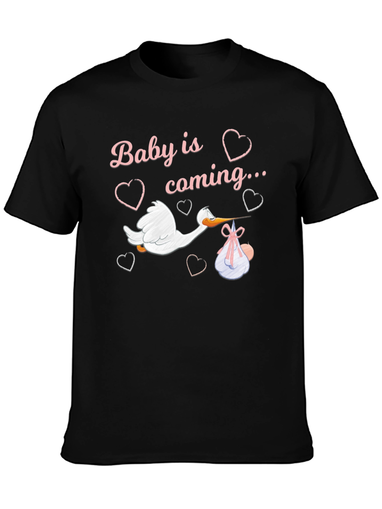 Baby is Coming Stork Graphic T-Shirt