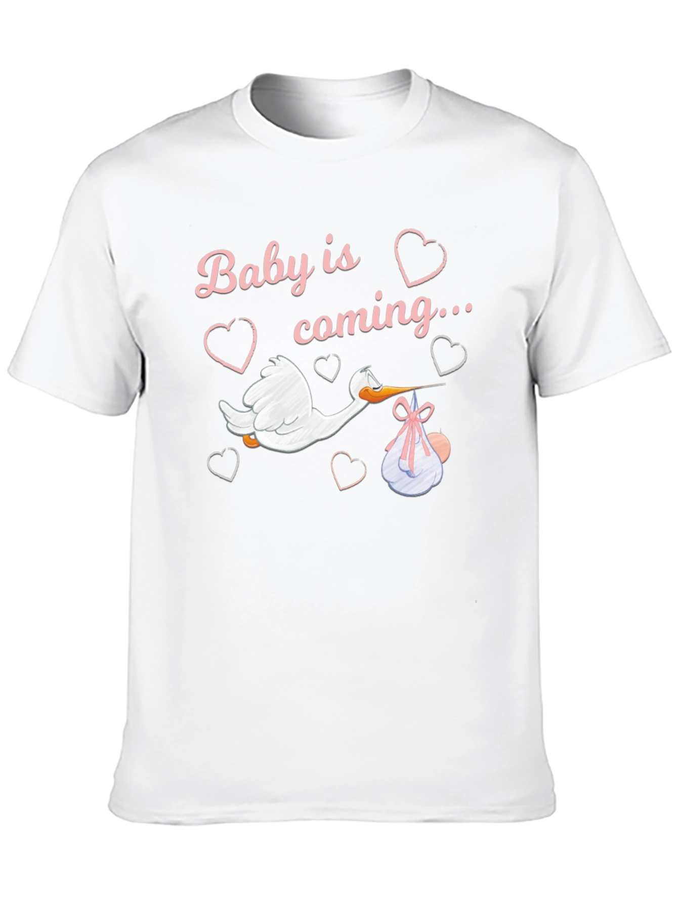 Baby is Coming Stork Graphic T-Shirt