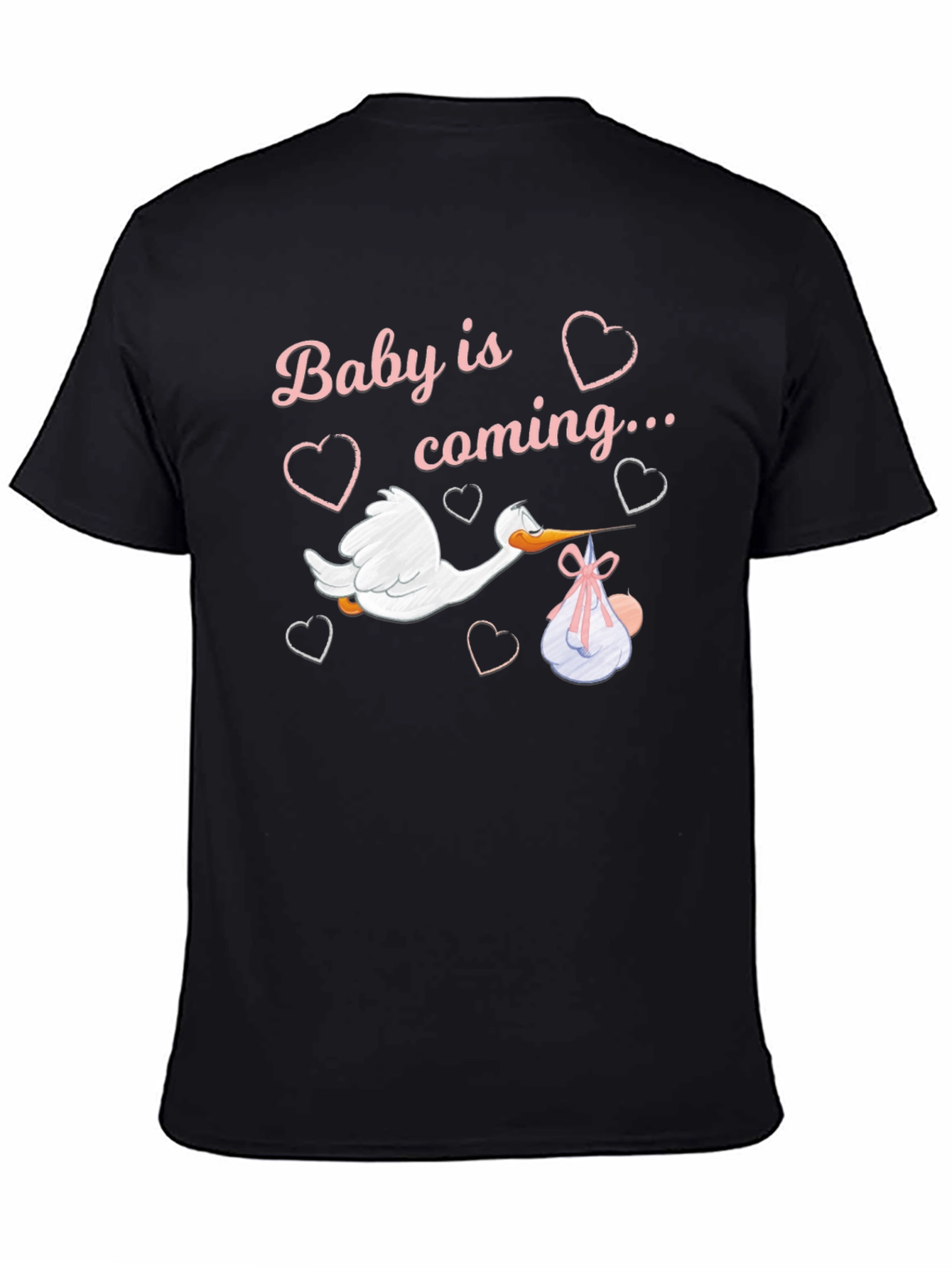 Baby is Coming Stork Graphic T-Shirt