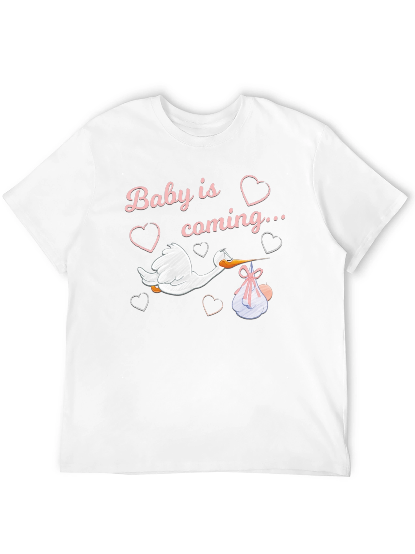 Baby is Coming Stork Graphic T-Shirt
