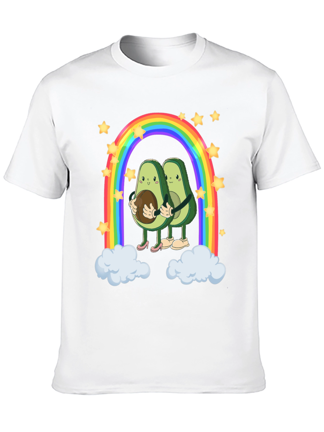 Avocado Couple Rainbow Graphic Tee