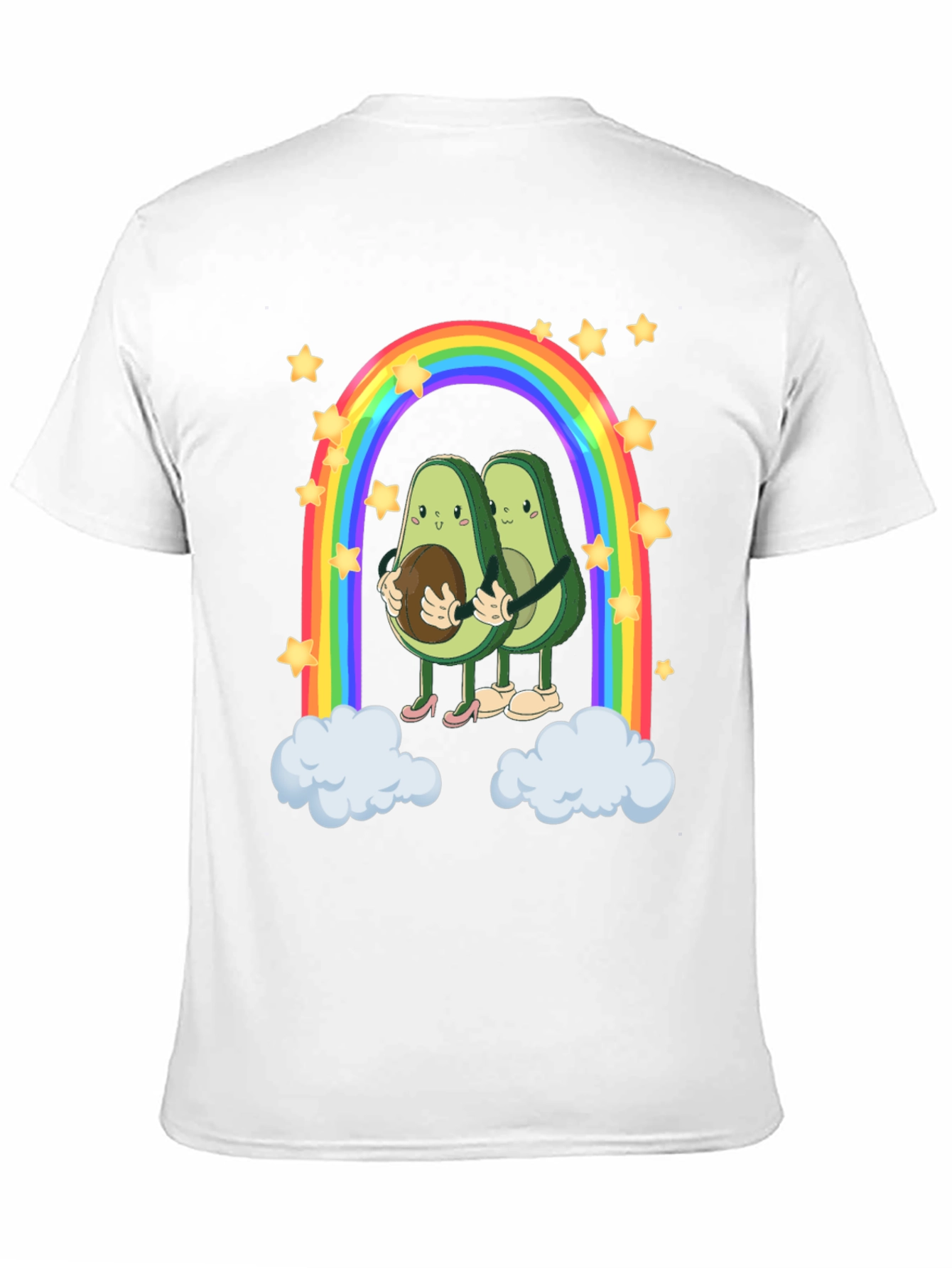 Avocado Couple Rainbow Graphic Tee