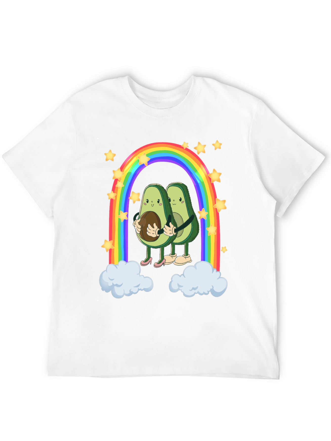 Avocado Couple Rainbow Graphic Tee