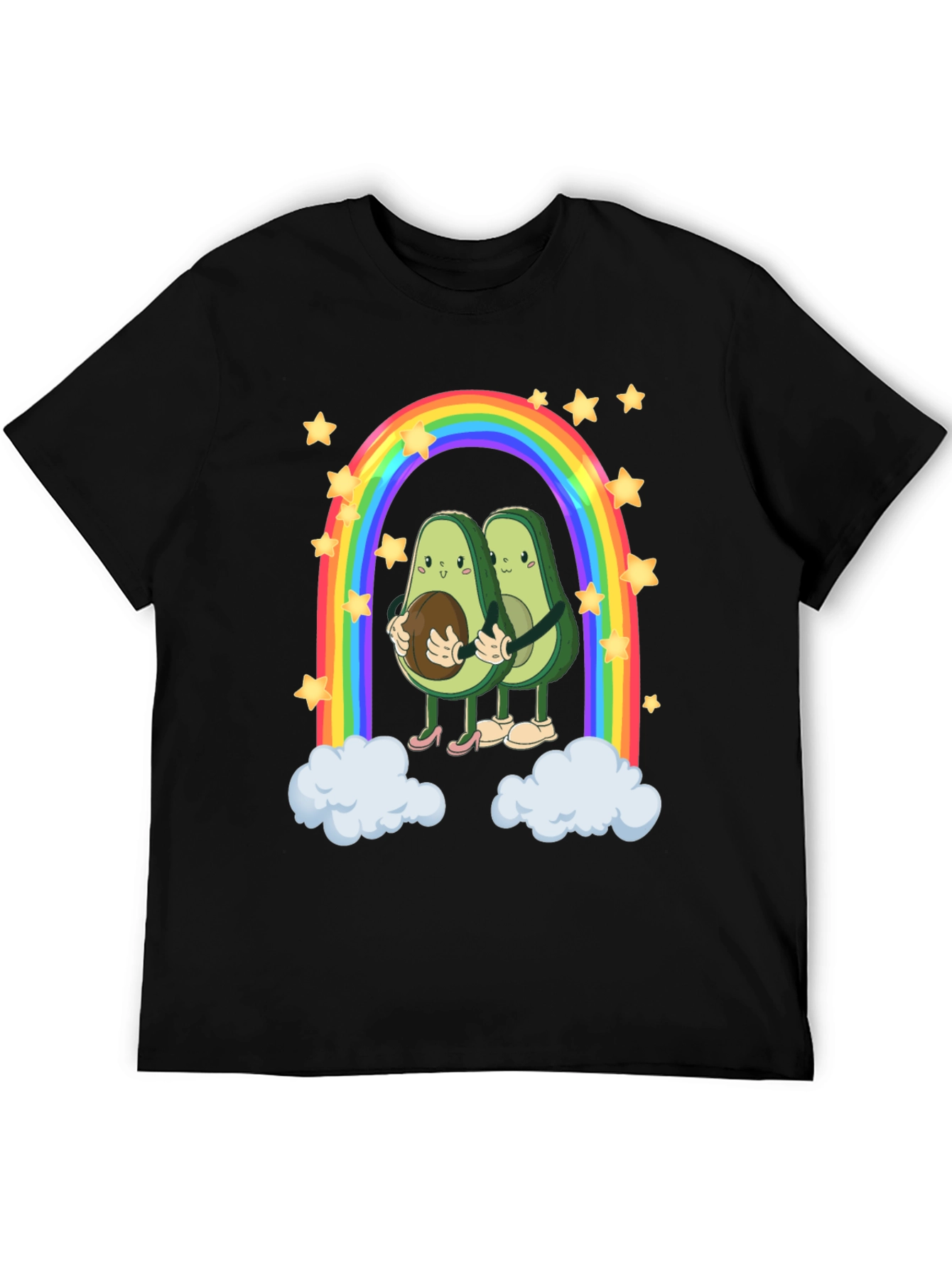 Avocado Couple Rainbow Graphic Tee