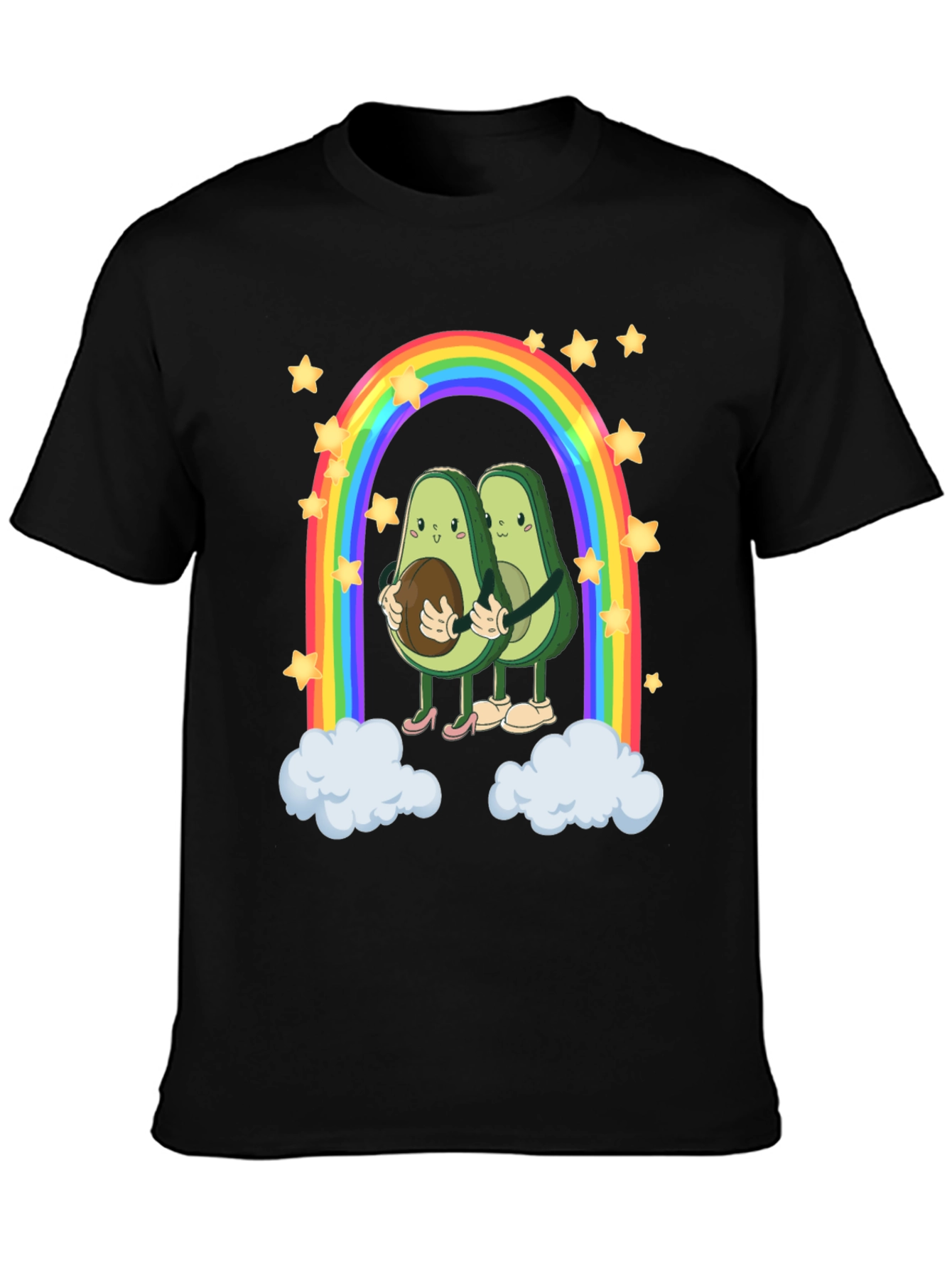 Avocado Couple Rainbow Graphic Tee